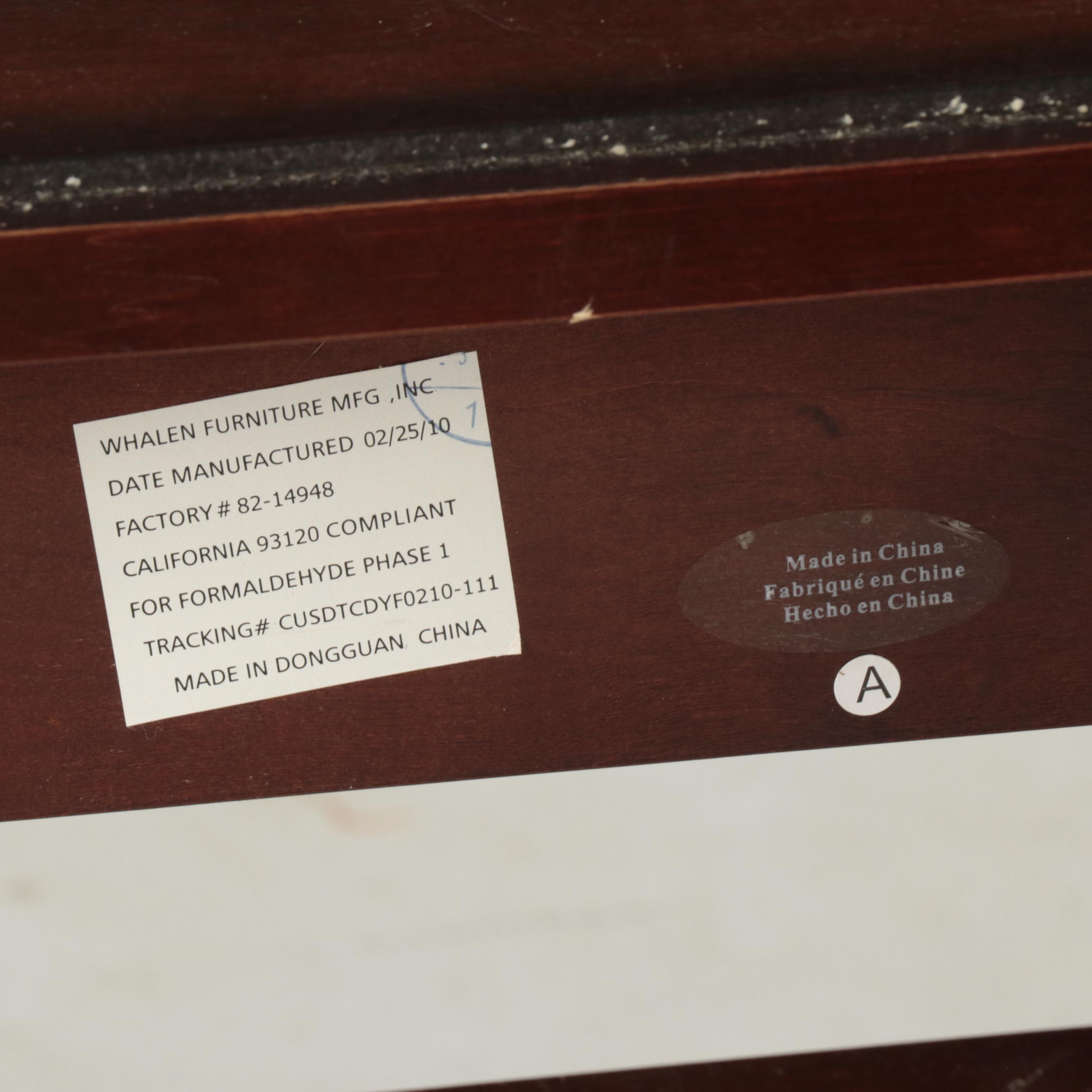 Whalen Furniture Mfg. Inc. Glass Top Computer Desk with Five-Tier Shelving Unit