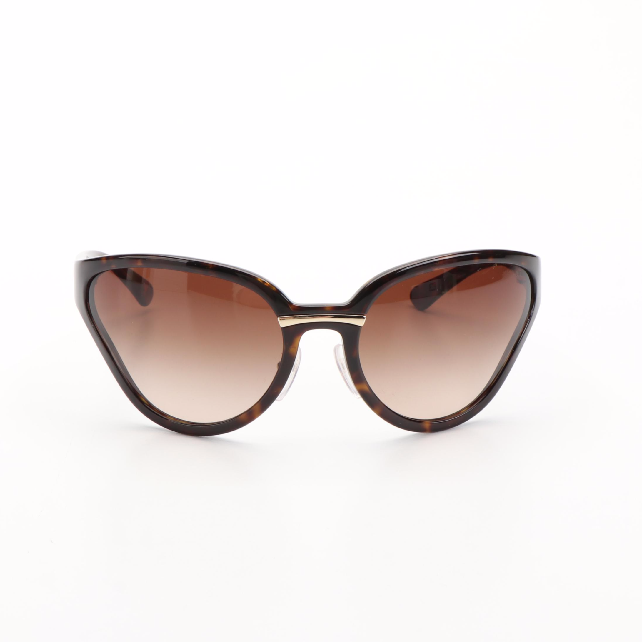 Prada SPR22V Havana Brown Catwalk Cat Eye Sunglasses with Case and Box
