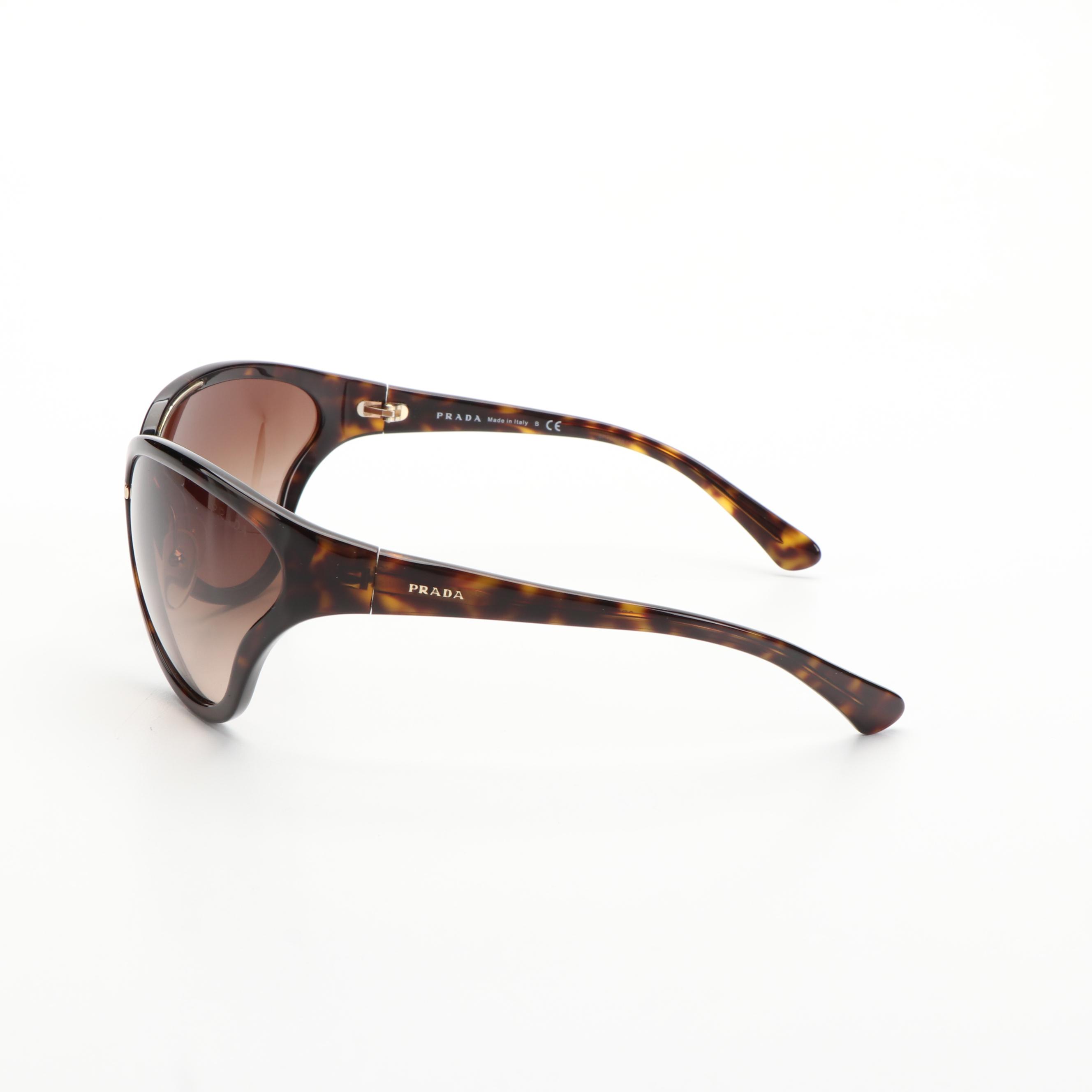 Prada SPR22V Havana Brown Catwalk Cat Eye Sunglasses with Case and Box