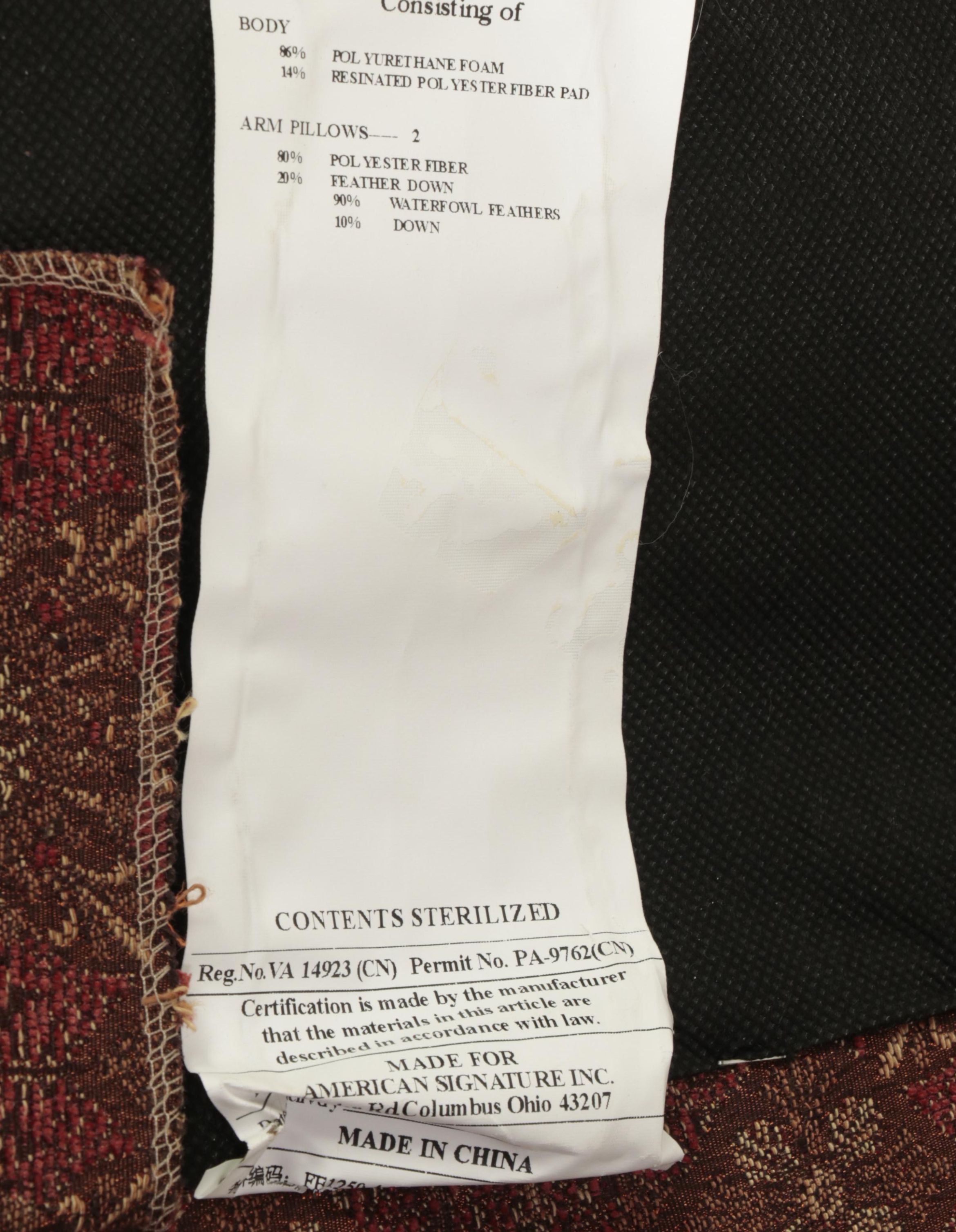 American Signature Custom-Upholstered Contoured Chaise Lounge