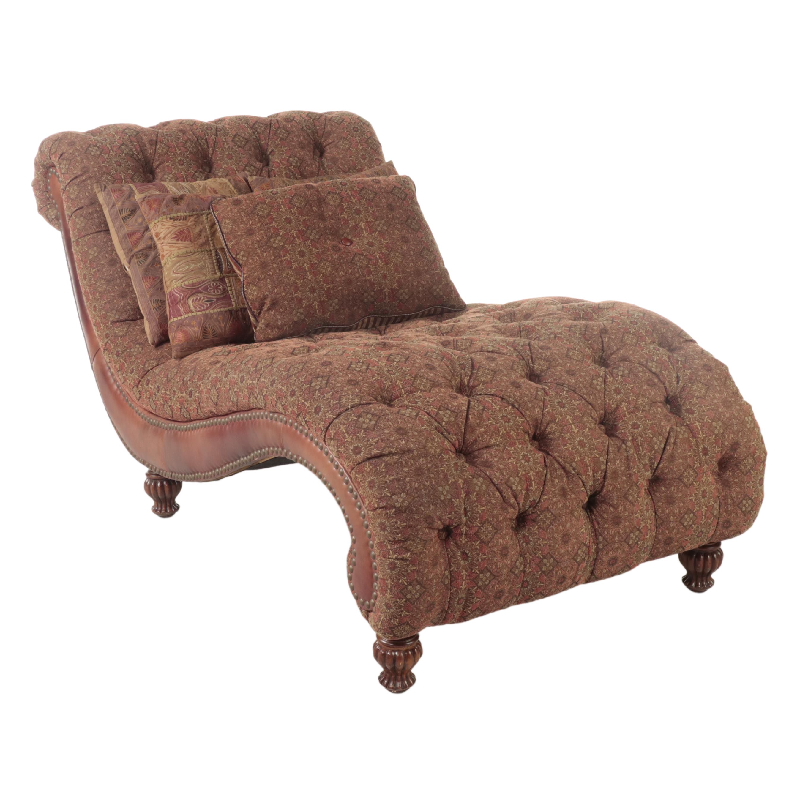 American Signature Custom-Upholstered Contoured Chaise Lounge