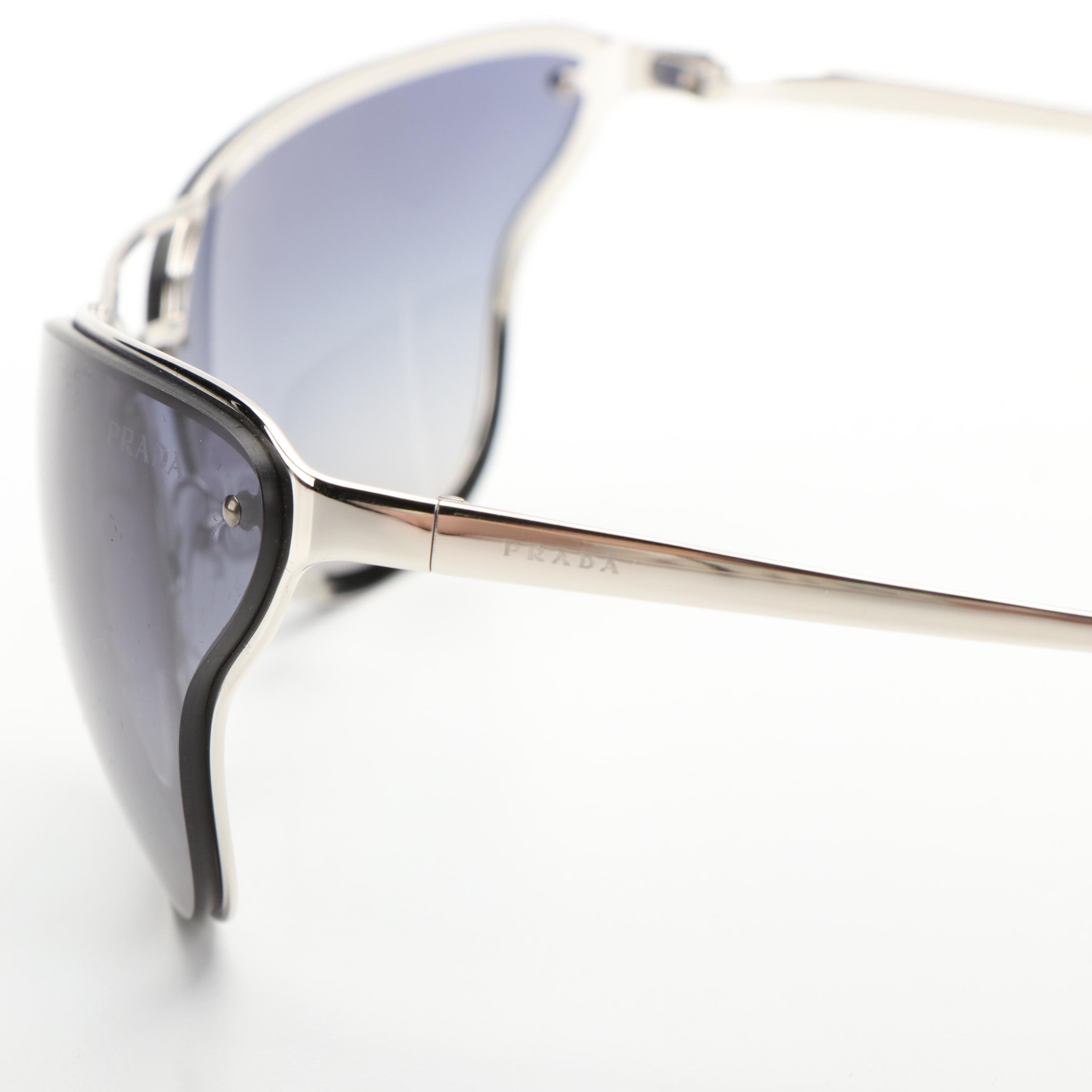 Prada PR74VS Butterfly Grey and Blue Sunglasses With Case and Box