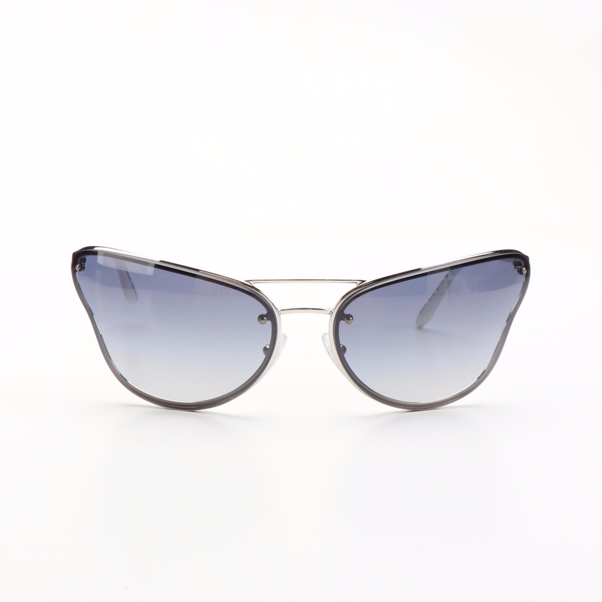 Prada SPR74V Butterfly Grey and Blue Sunglasses with Case and Box