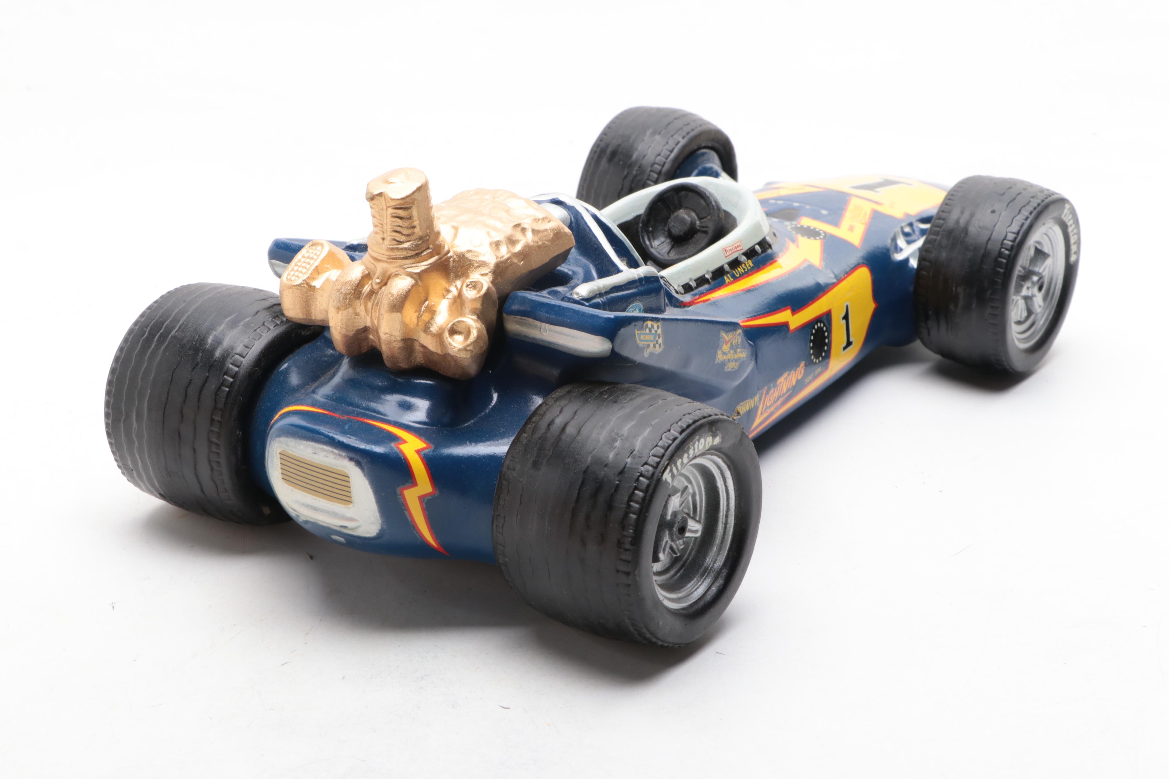 Lionstone Whiskey Race Car Decanters with Tandy Porsche 917, Other Toy Cars