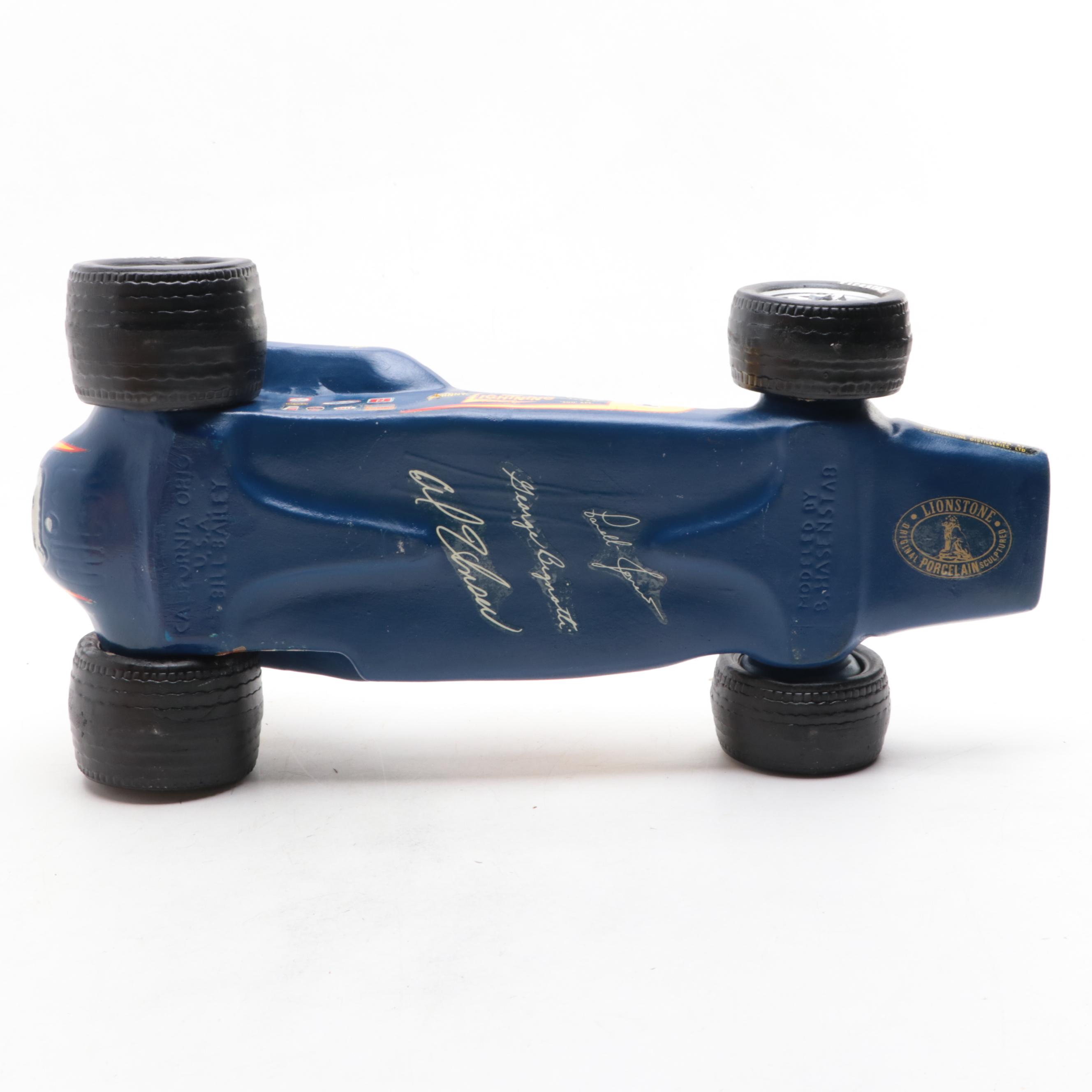 Lionstone Whiskey Race Car Decanters with Tandy Porsche 917, Other Toy Cars