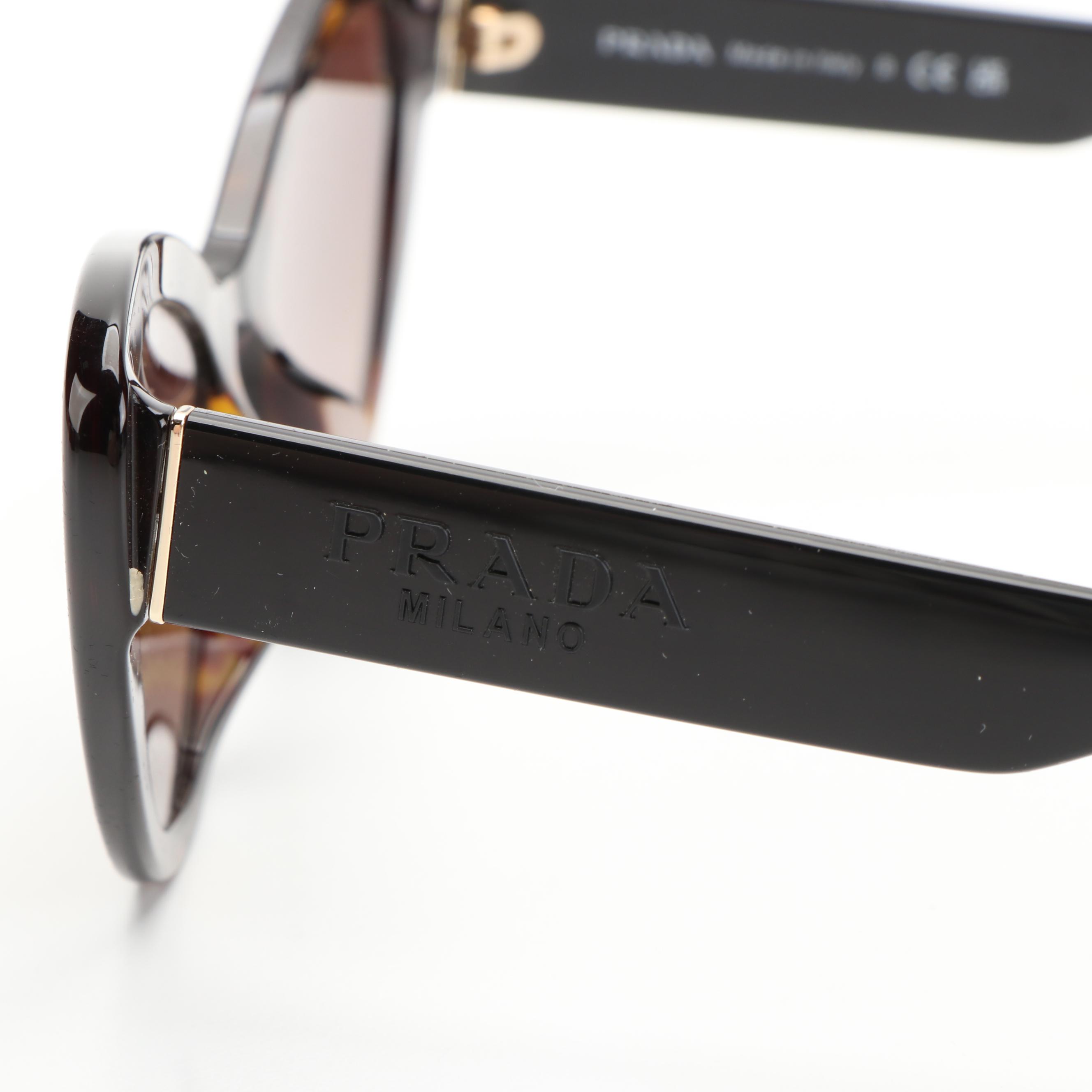 Prada PR13YSF Havana Brown Cat Eye Sunglasses with Case and Box