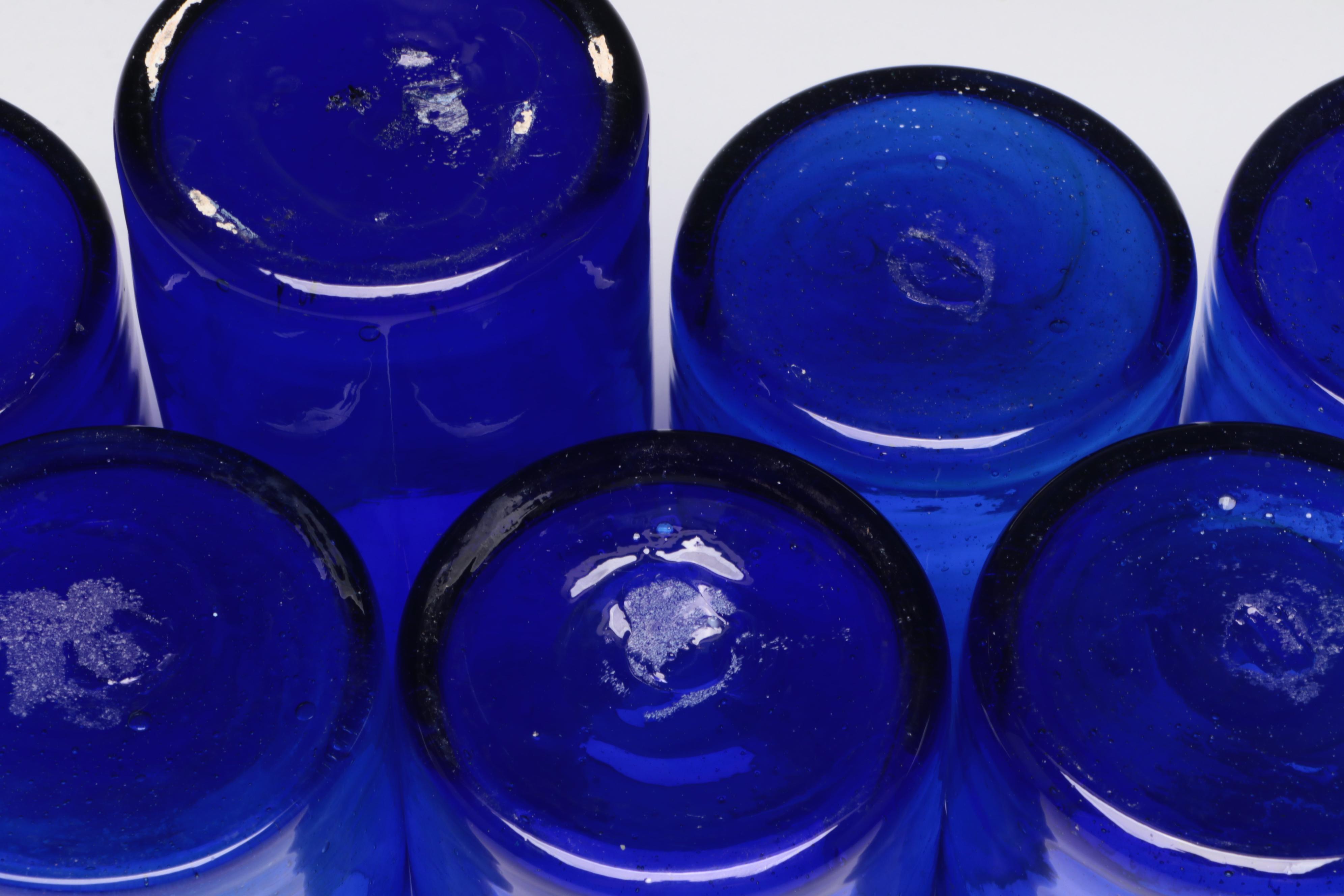 Handblown Cobalt Blue Glass Tumblers