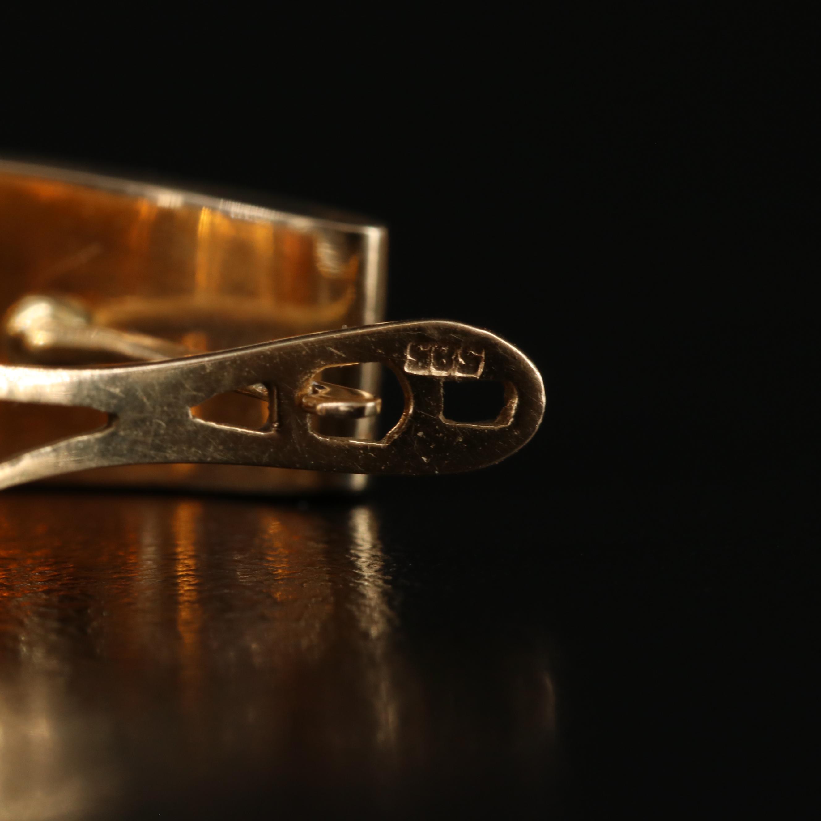 14K Tapered J Hoop Earrings