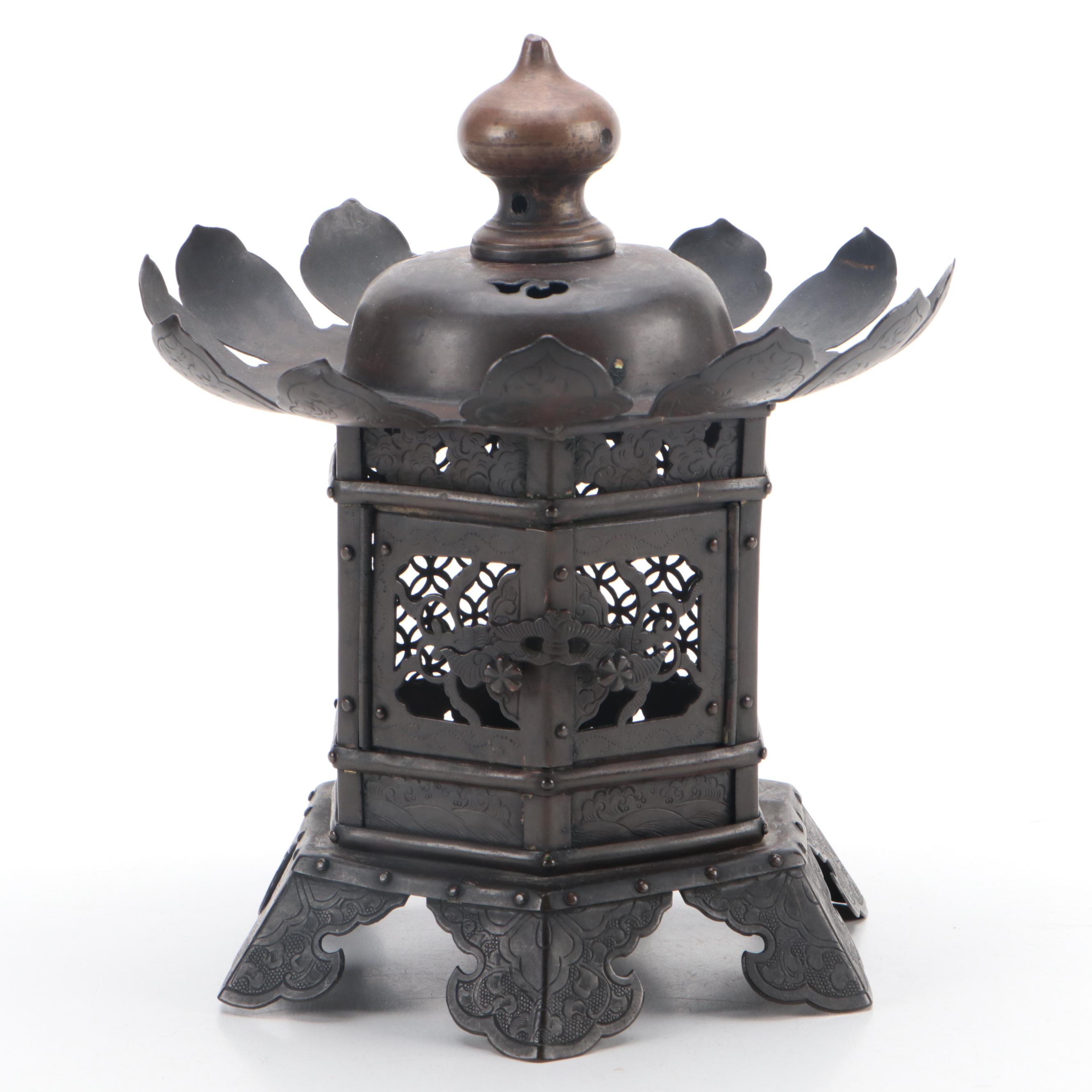 Japanese Copper Lantern, Early 20th Century