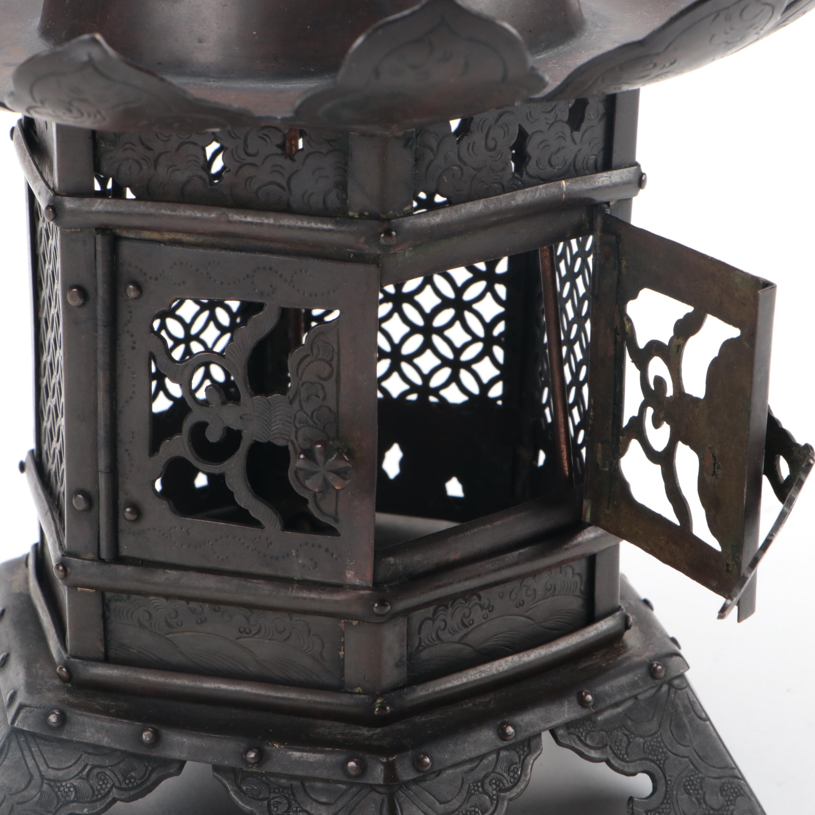 Japanese Copper Lantern, Early 20th Century
