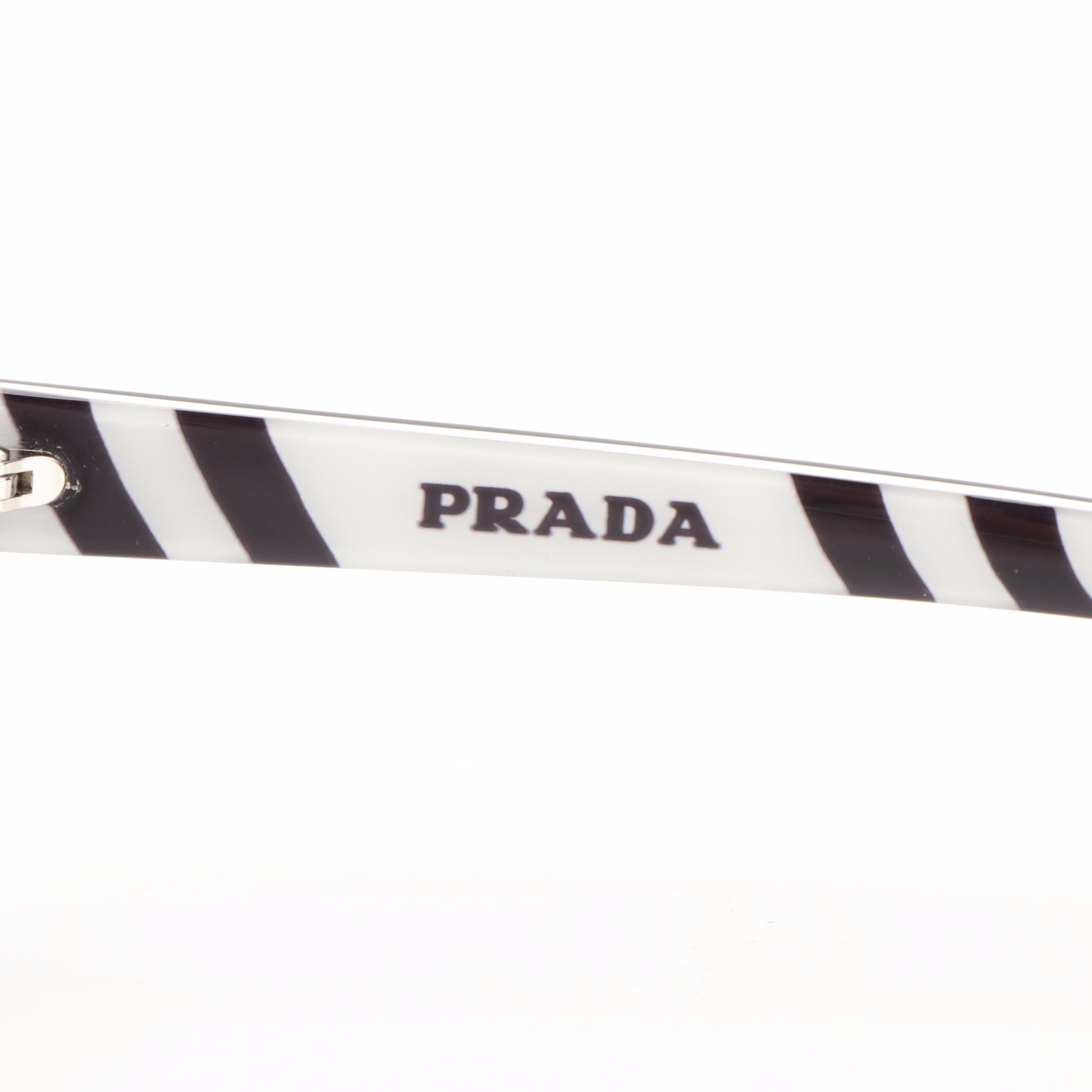 Prada PR04VS Geometric Camouflage Black Sunglasses With Case and Box