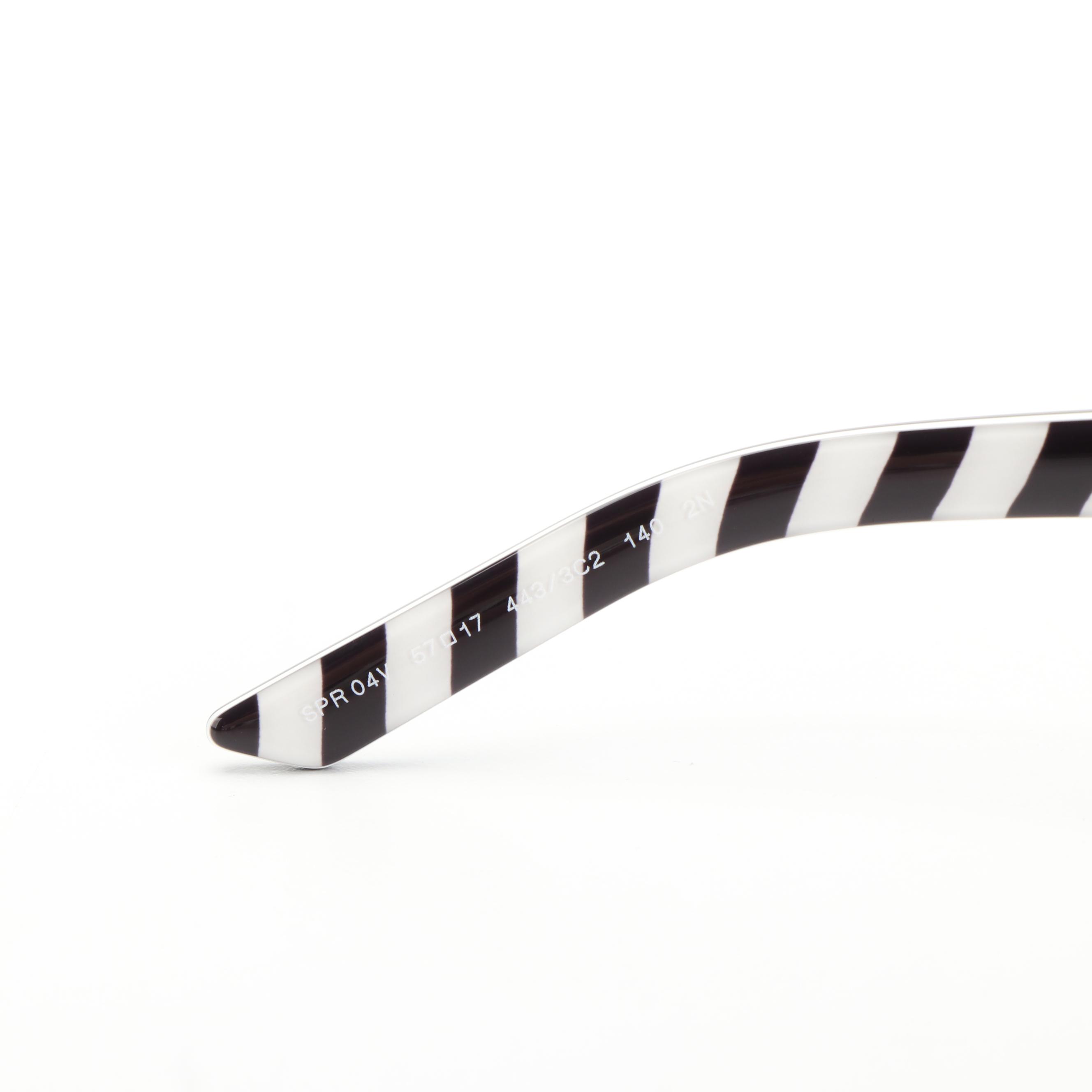 Prada PR04VS Geometric Camouflage Black Sunglasses With Case and Box