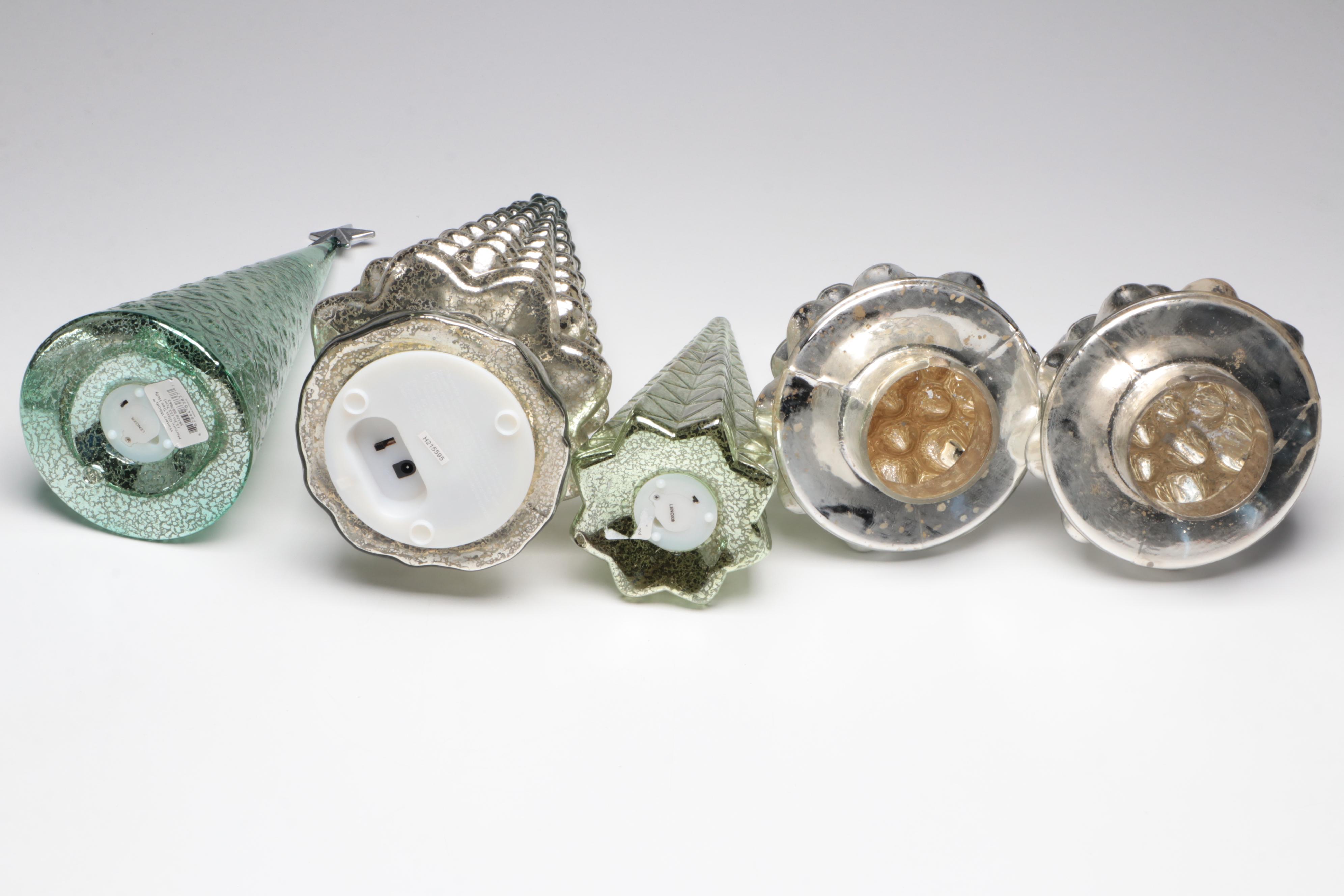 Lenox Mercury Glass Christmas Tree Table Lights