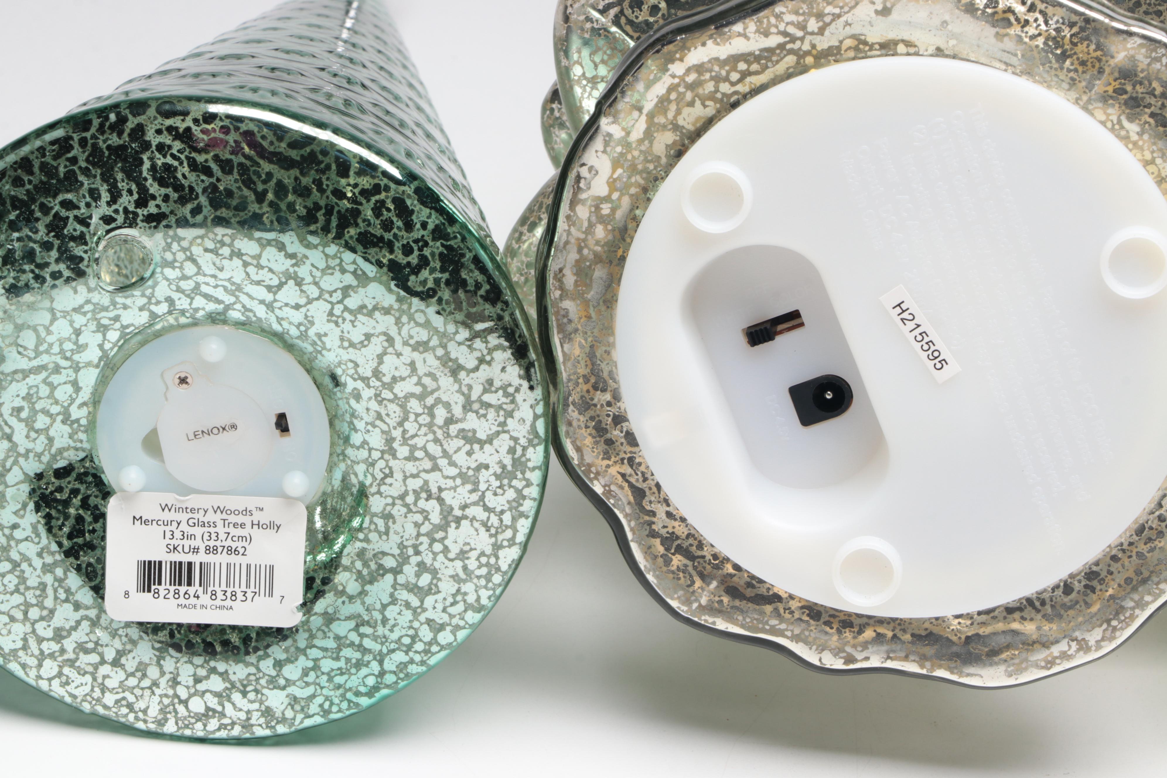 Lenox Mercury Glass Christmas Tree Table Lights