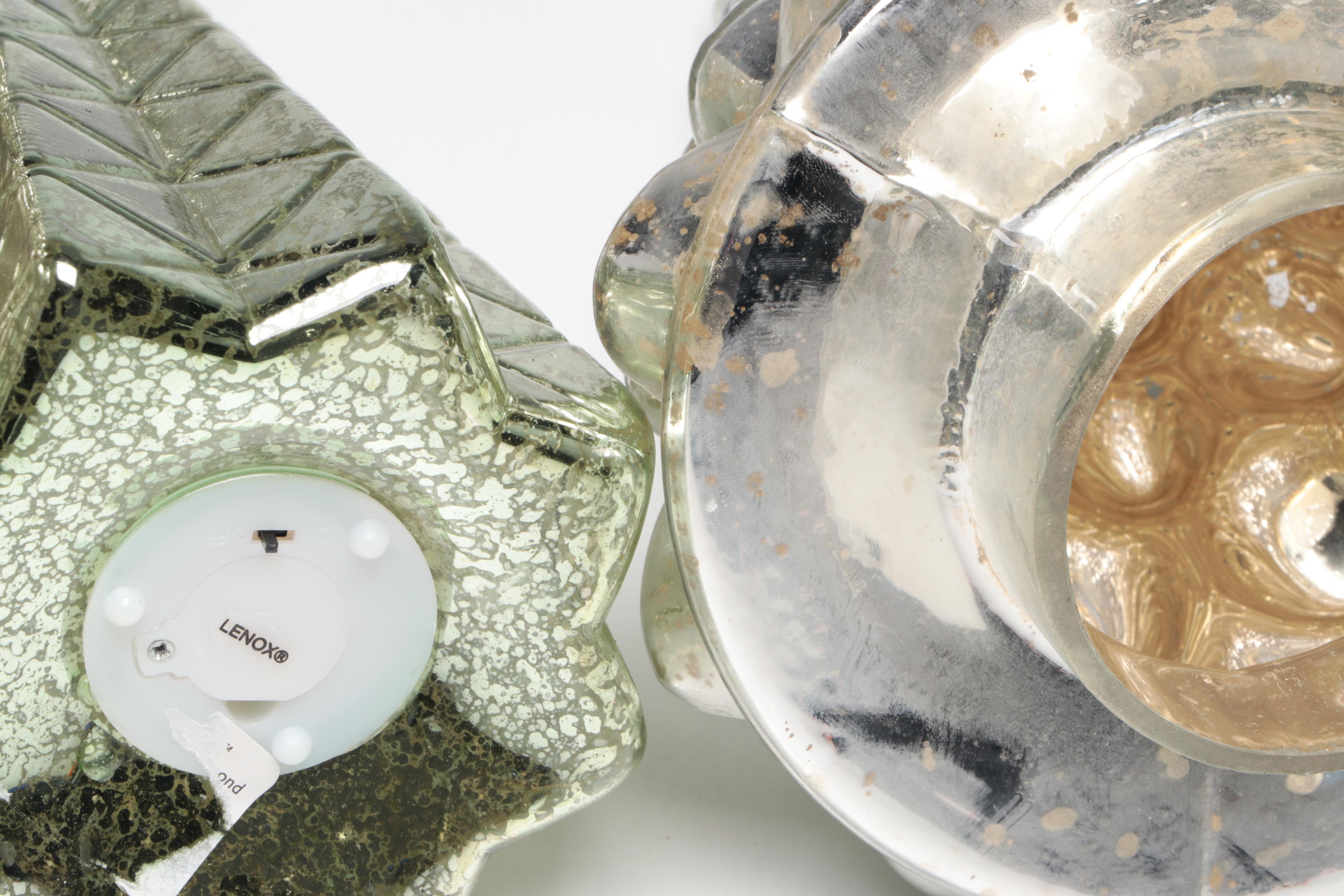 Lenox Mercury Glass Christmas Tree Table Lights