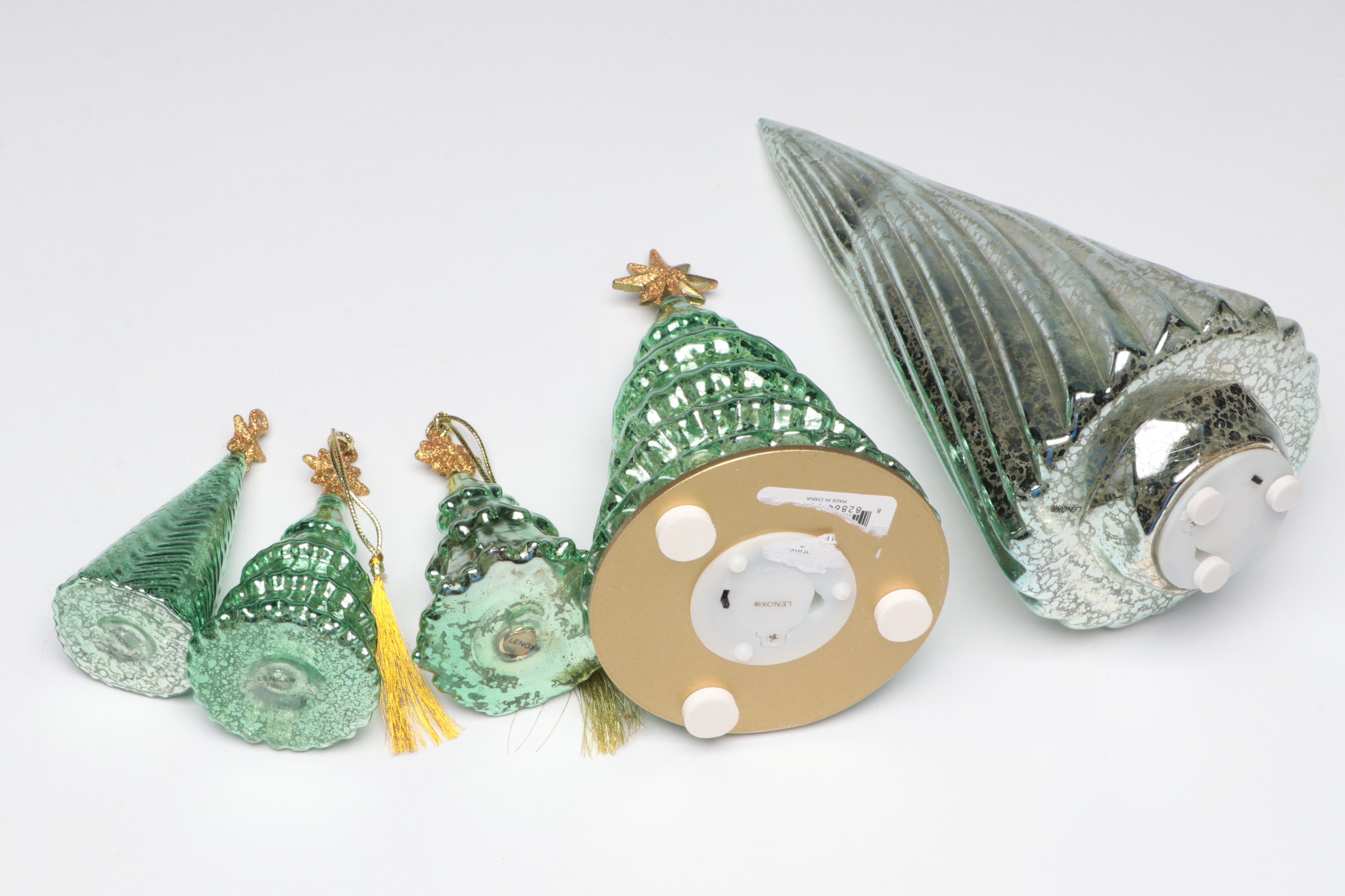 Lenox Mercury Glass Christmas Tree Table Lights