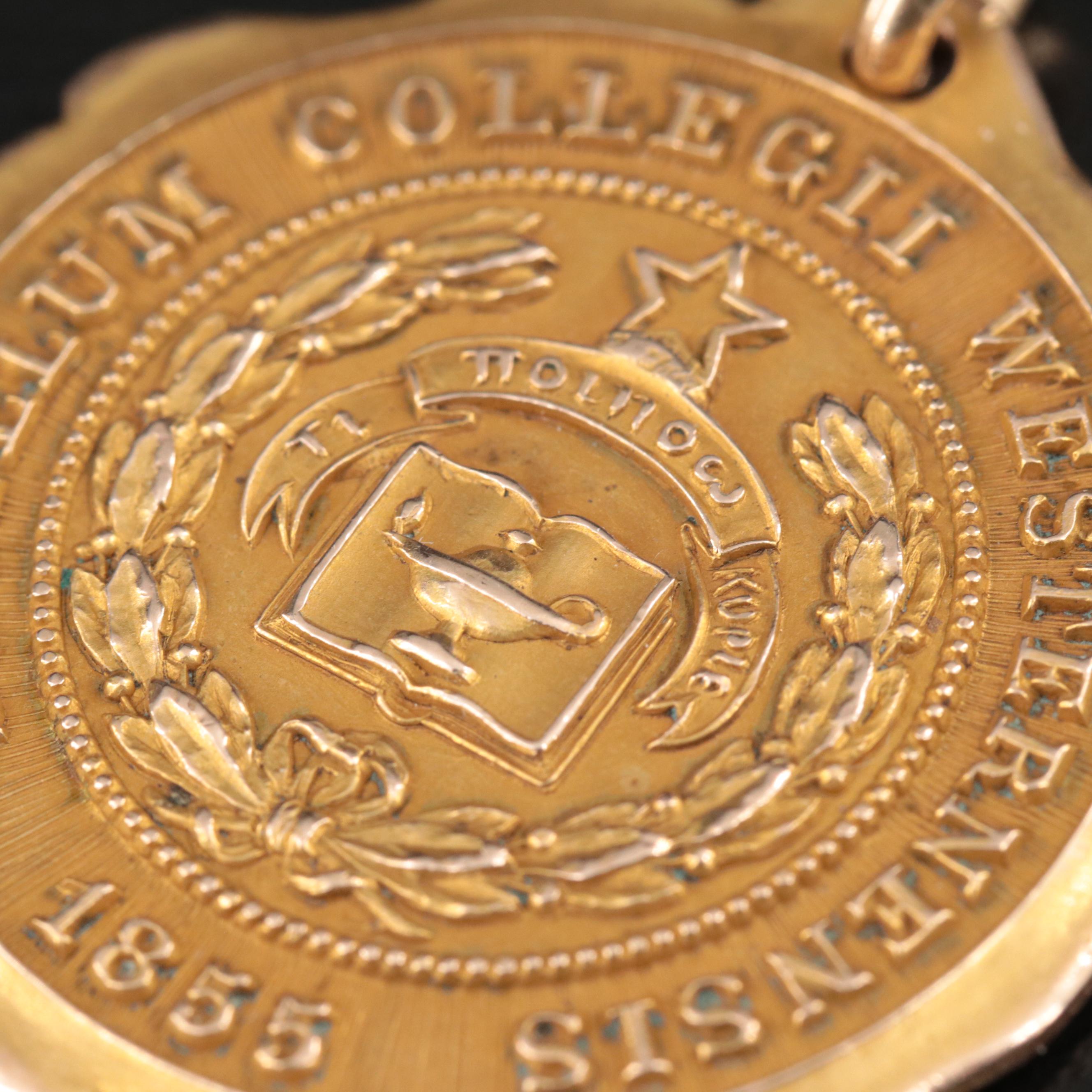 14K Pins with 10K Western College for Women Medallion