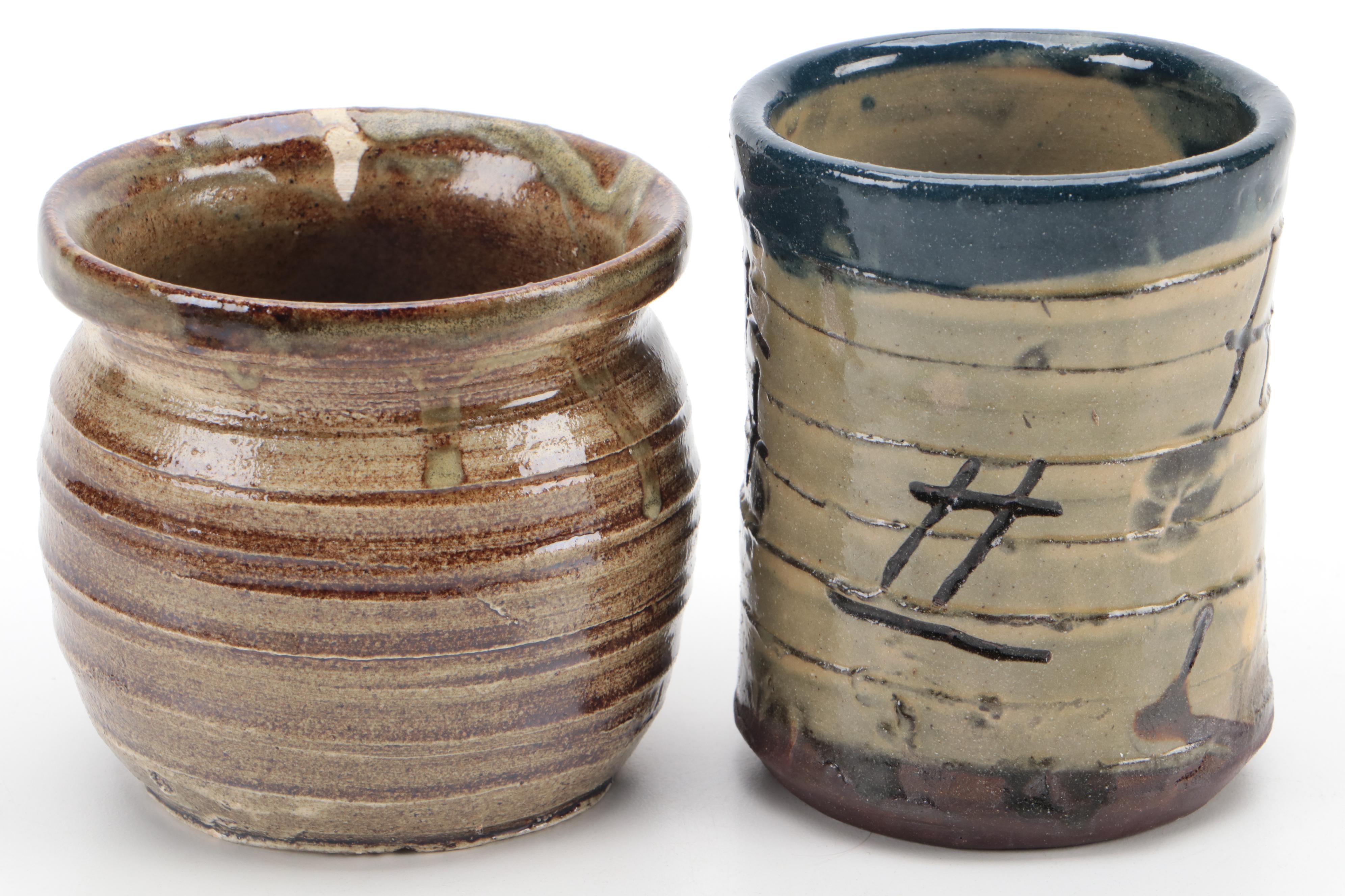 Wheel Thrown Stoneware Vessels and Ceramic Vase