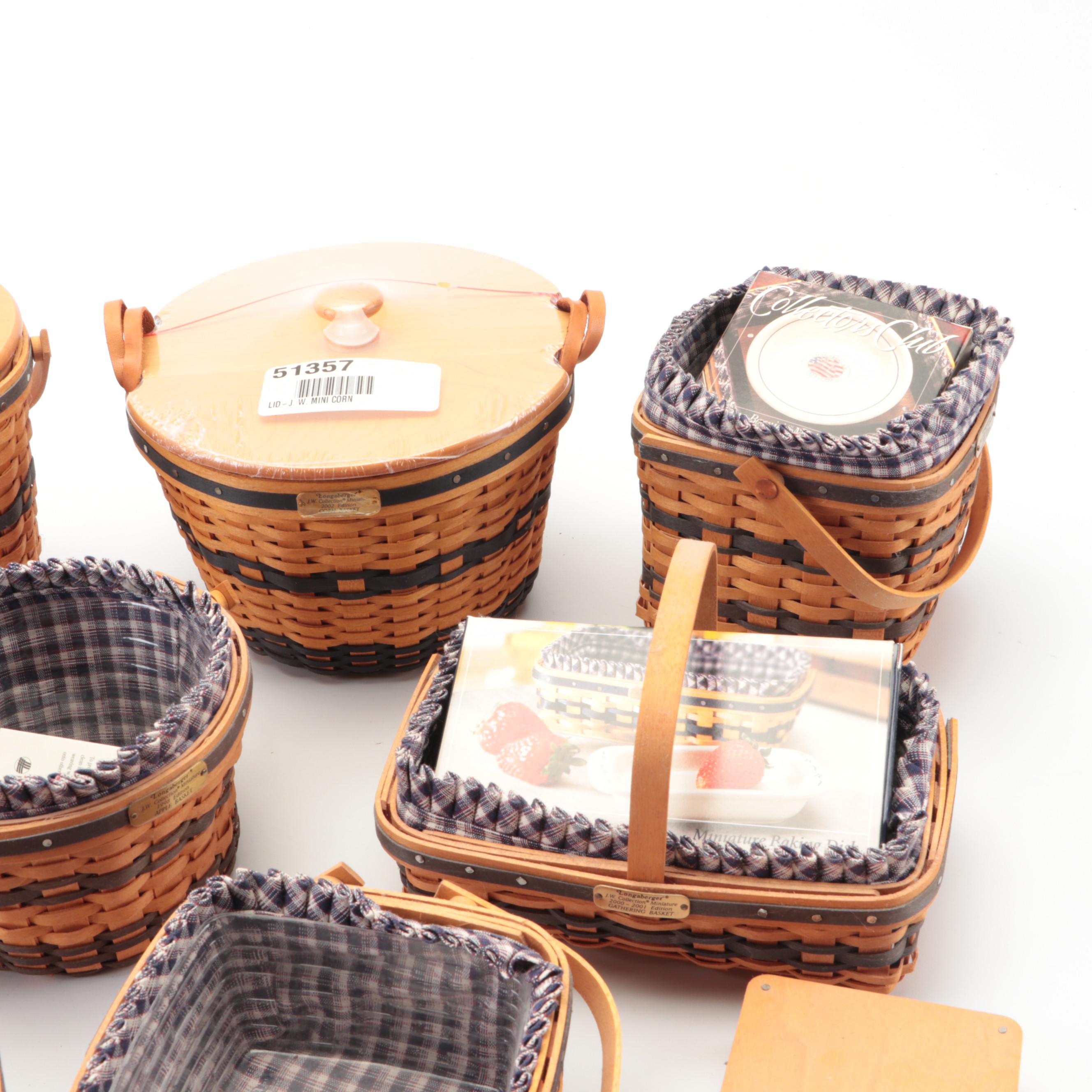 Longaberger Handmade Woven Maple J. W. Collection Miniature Baskets