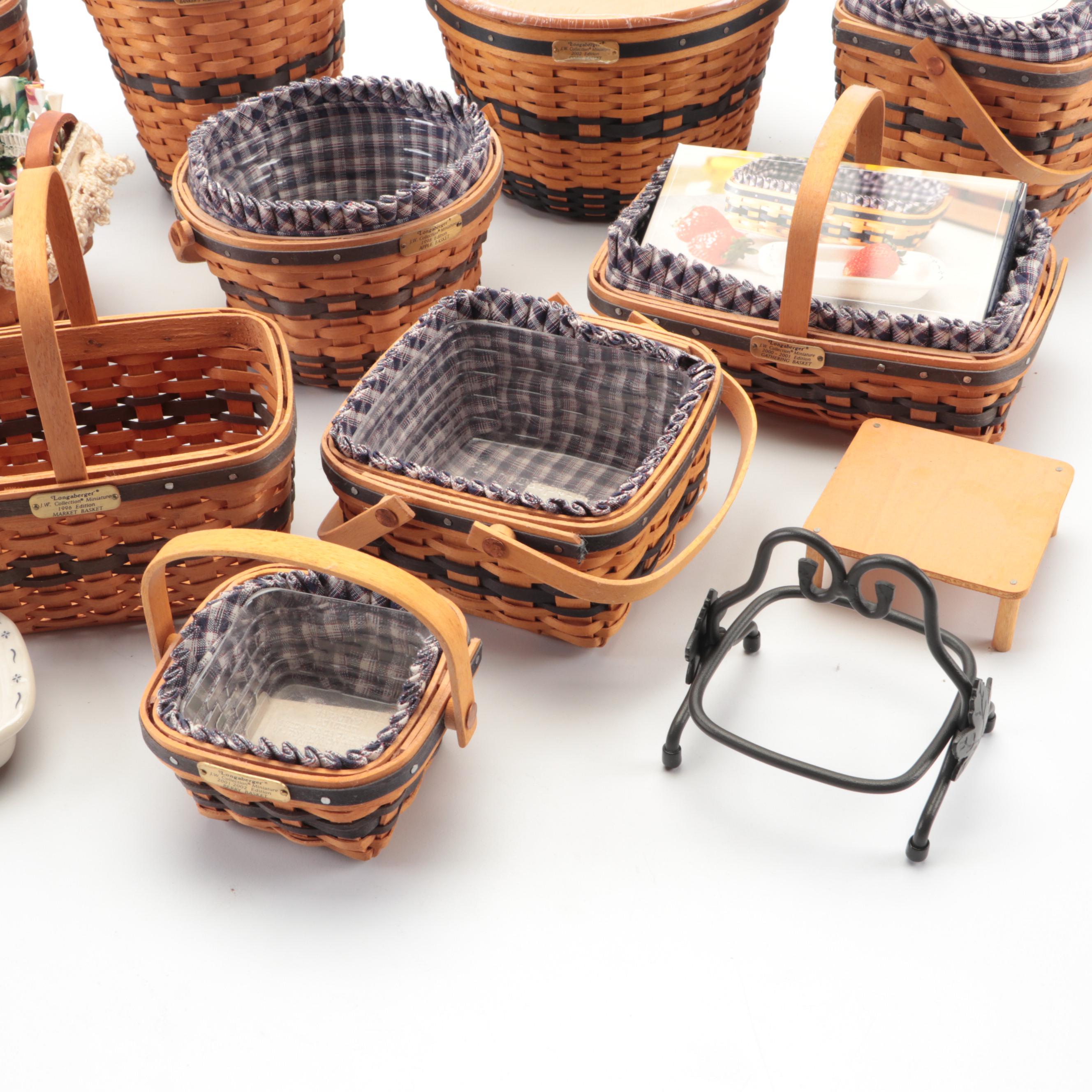 Longaberger Handmade Woven Maple J. W. Collection Miniature Baskets