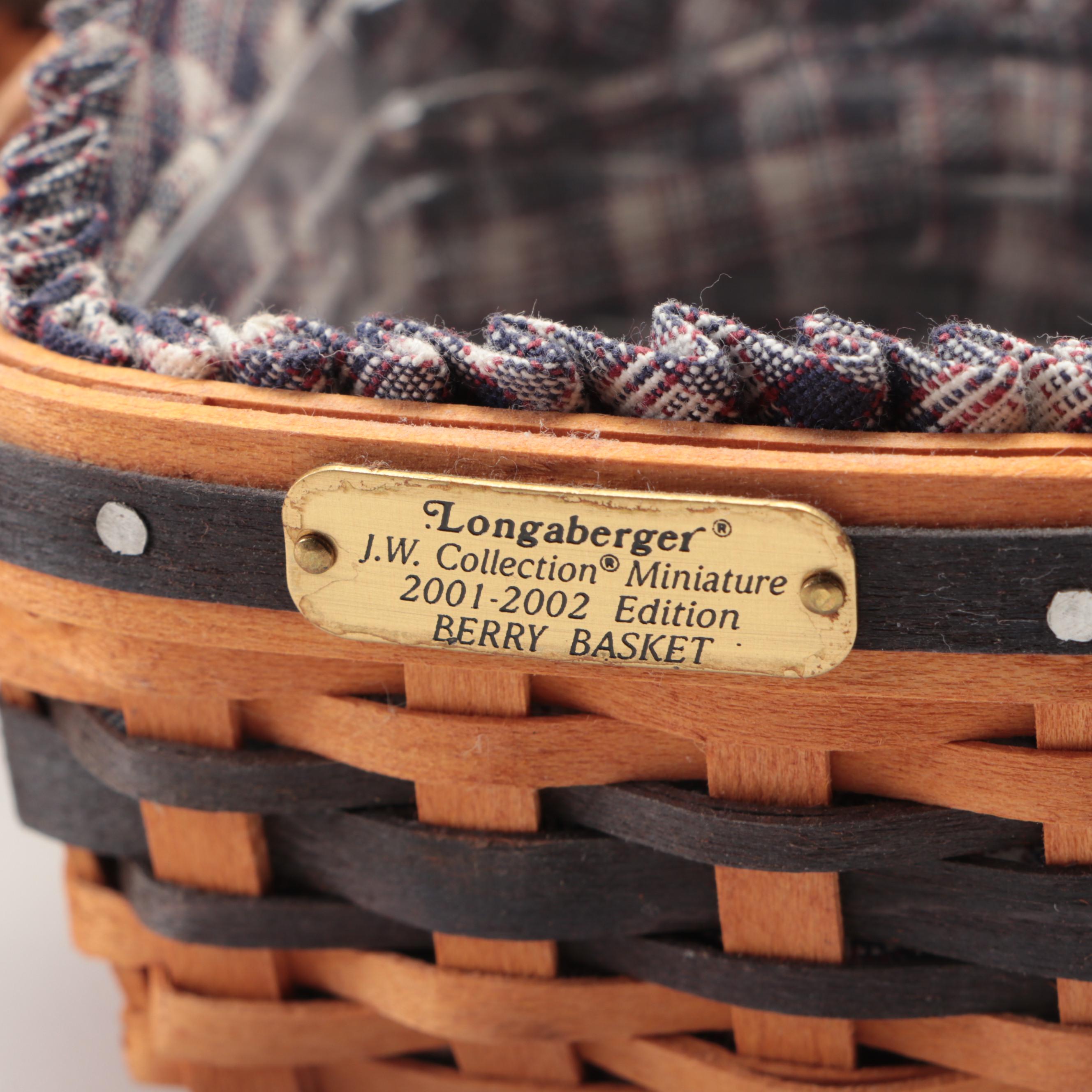 Longaberger Handmade Woven Maple J. W. Collection Miniature Baskets