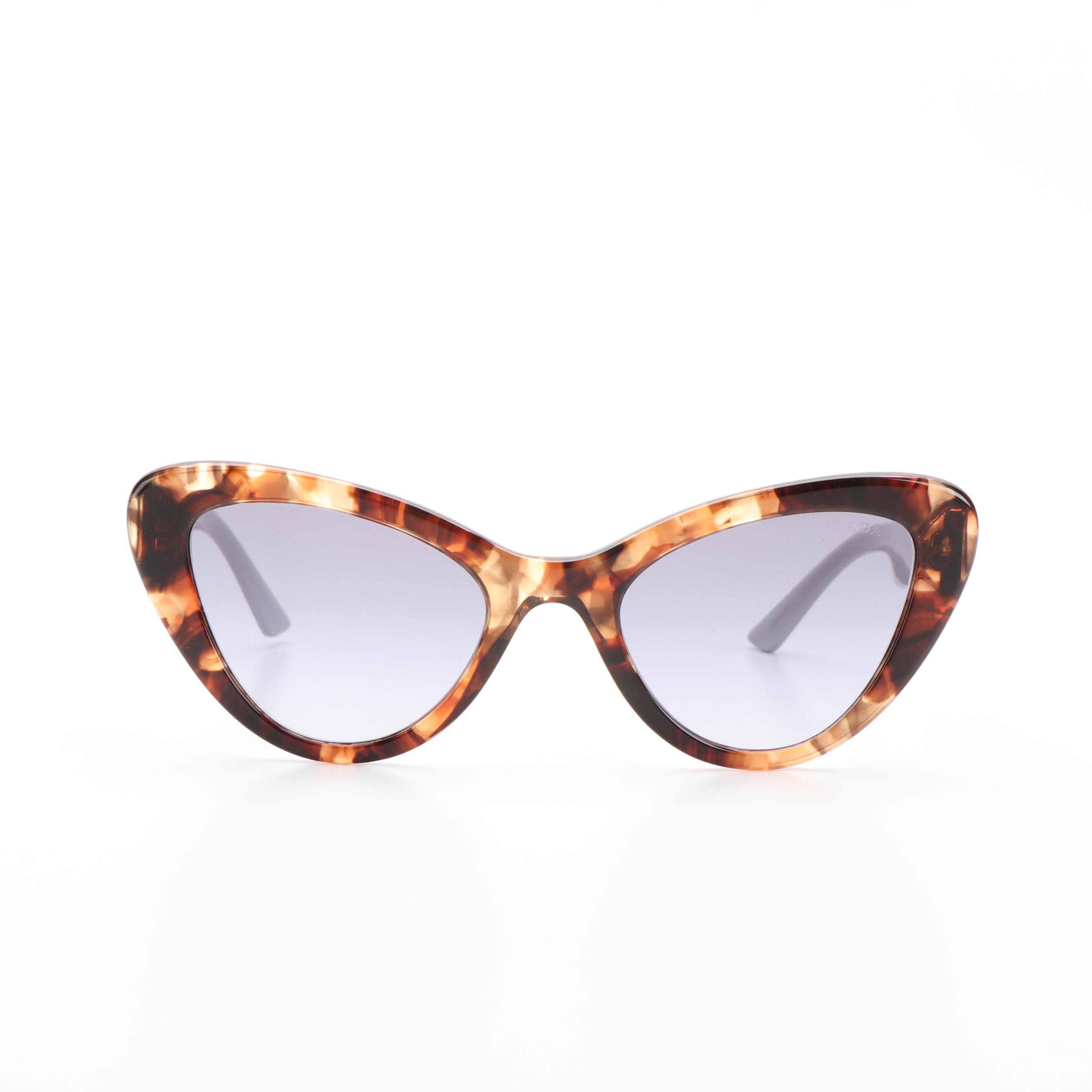 Prada PR13YS Cat Eye Light Violet and Blue Gradient Sunglasses With Case and Box