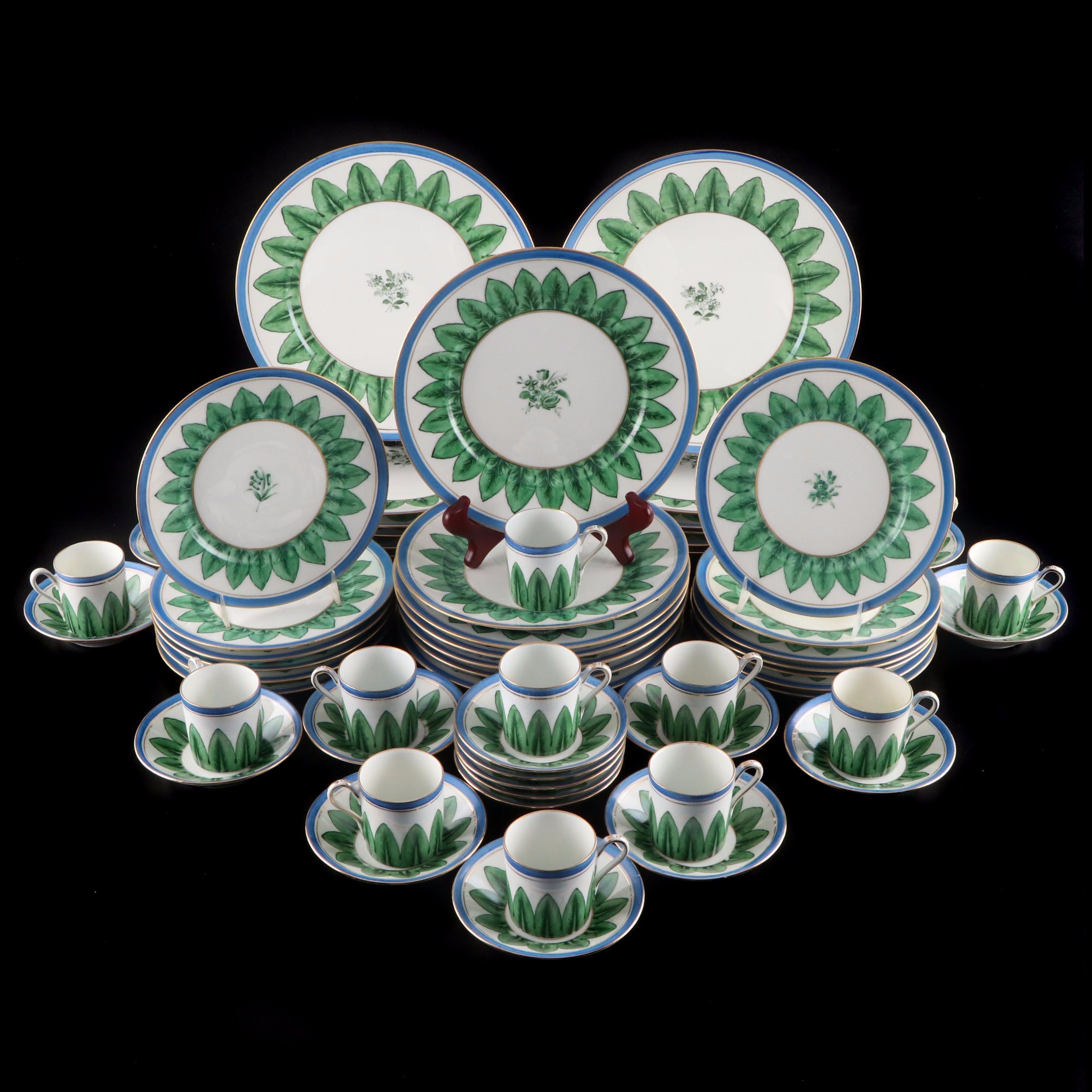 Paint-Decorated Richard Ginori China Service