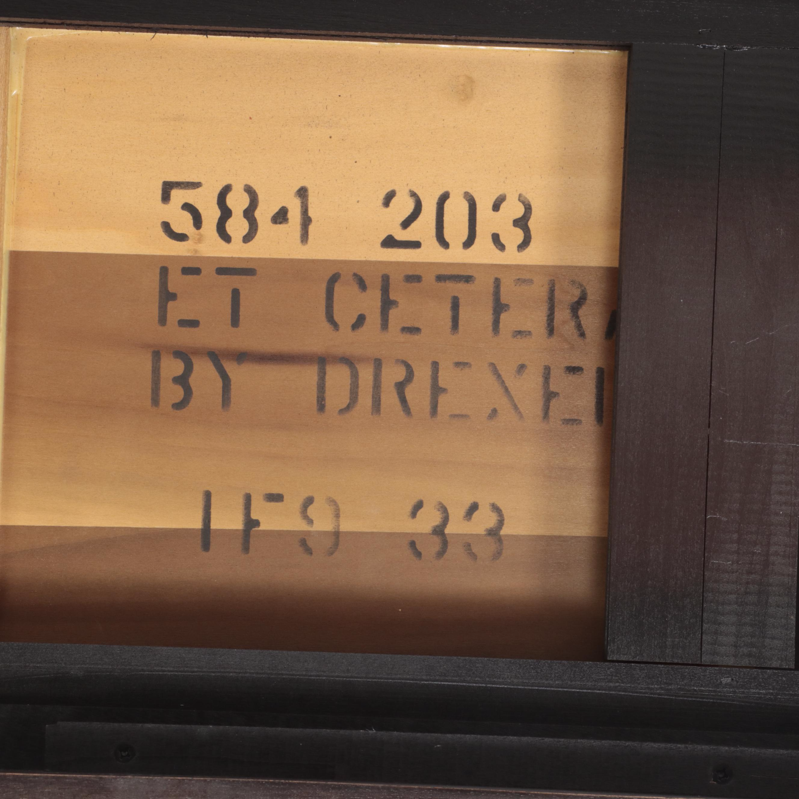 Drexel "Et Cetera" Hardwood, Chinoiserie-Decorated and Glass Top Console Table