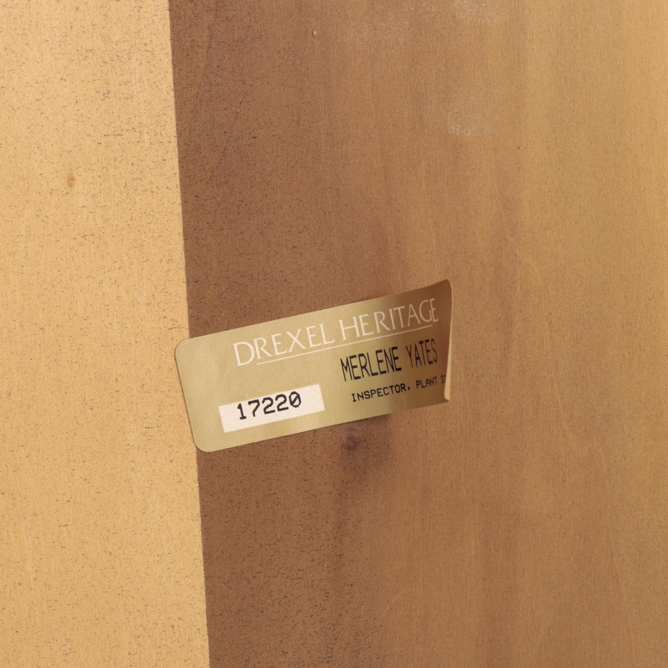 Drexel "Et Cetera" Hardwood, Chinoiserie-Decorated and Glass Top Console Table