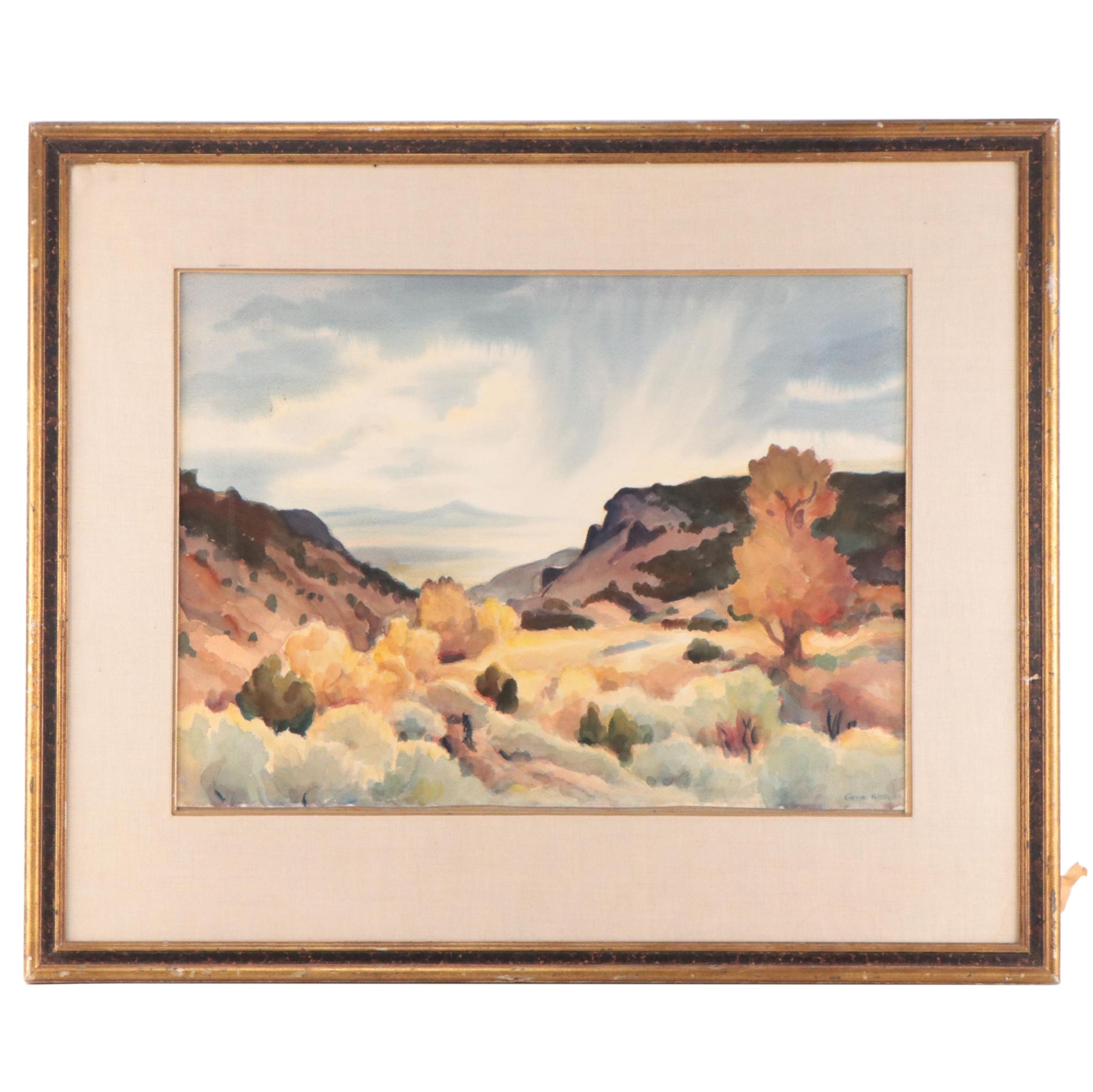 Gene Kloss Watercolor Painting of Alpine Landscape, Mid20th Century EBTH