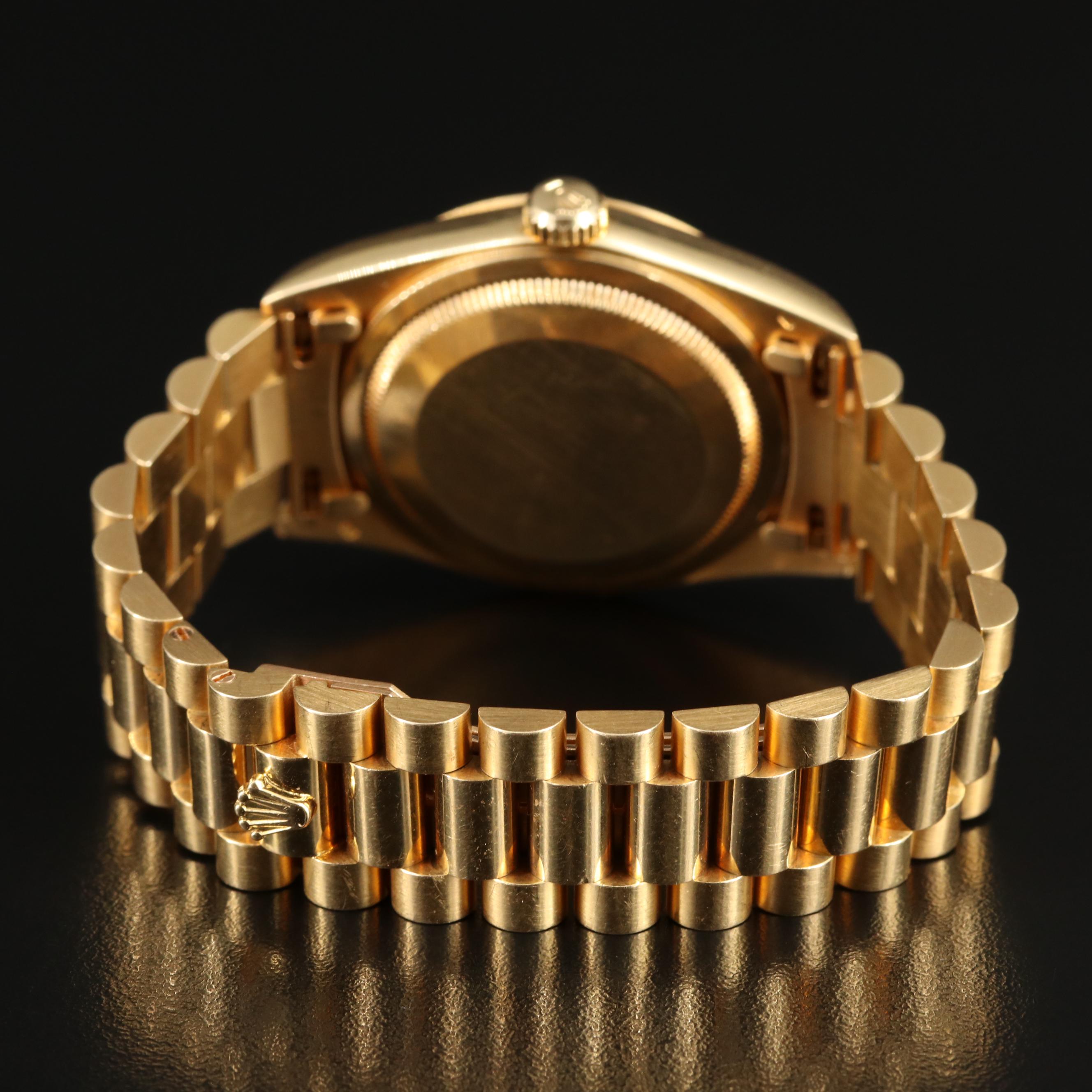 18K Rolex Day-Date Factory Diamond Dial President Watch