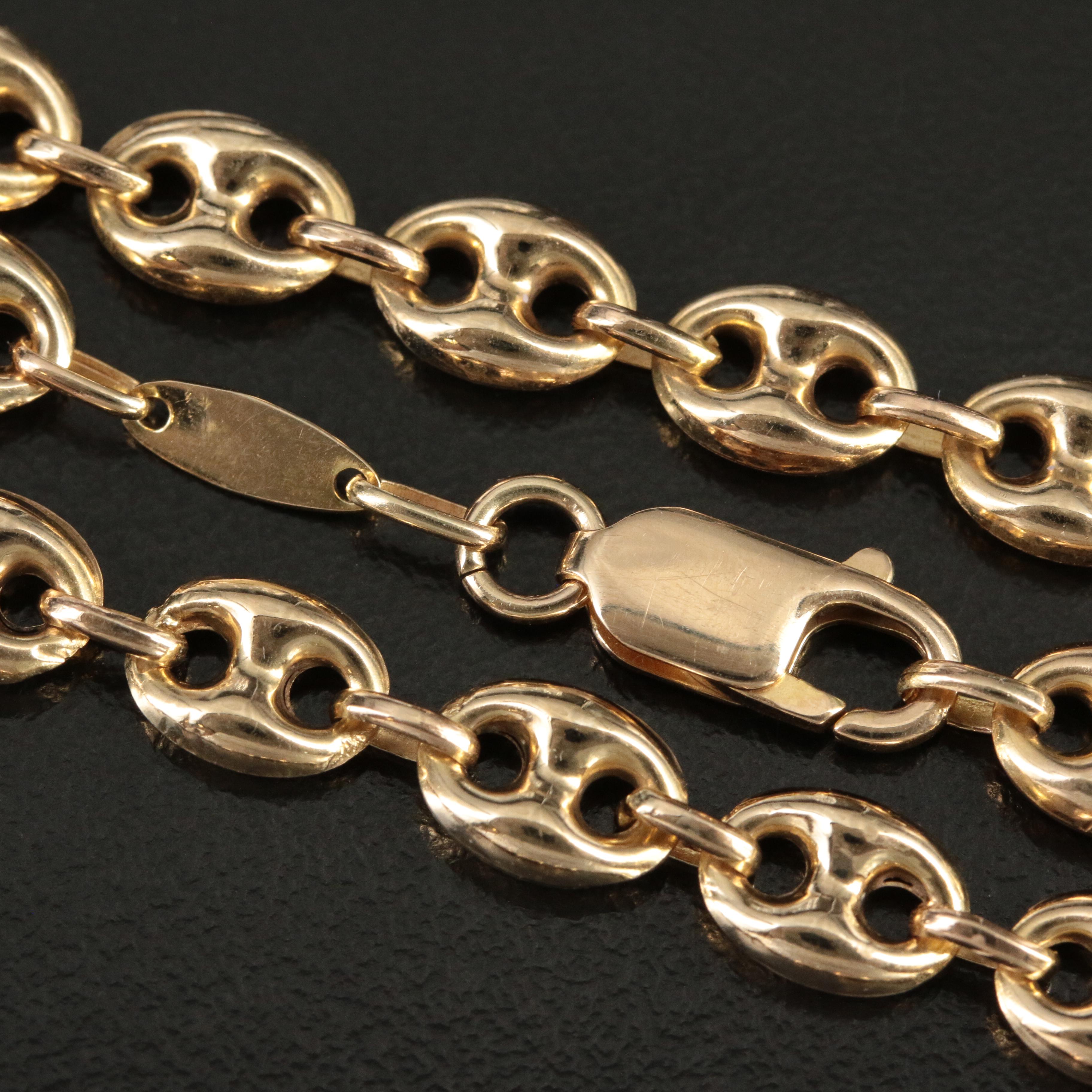 Italian 10K Mariner Link Necklace