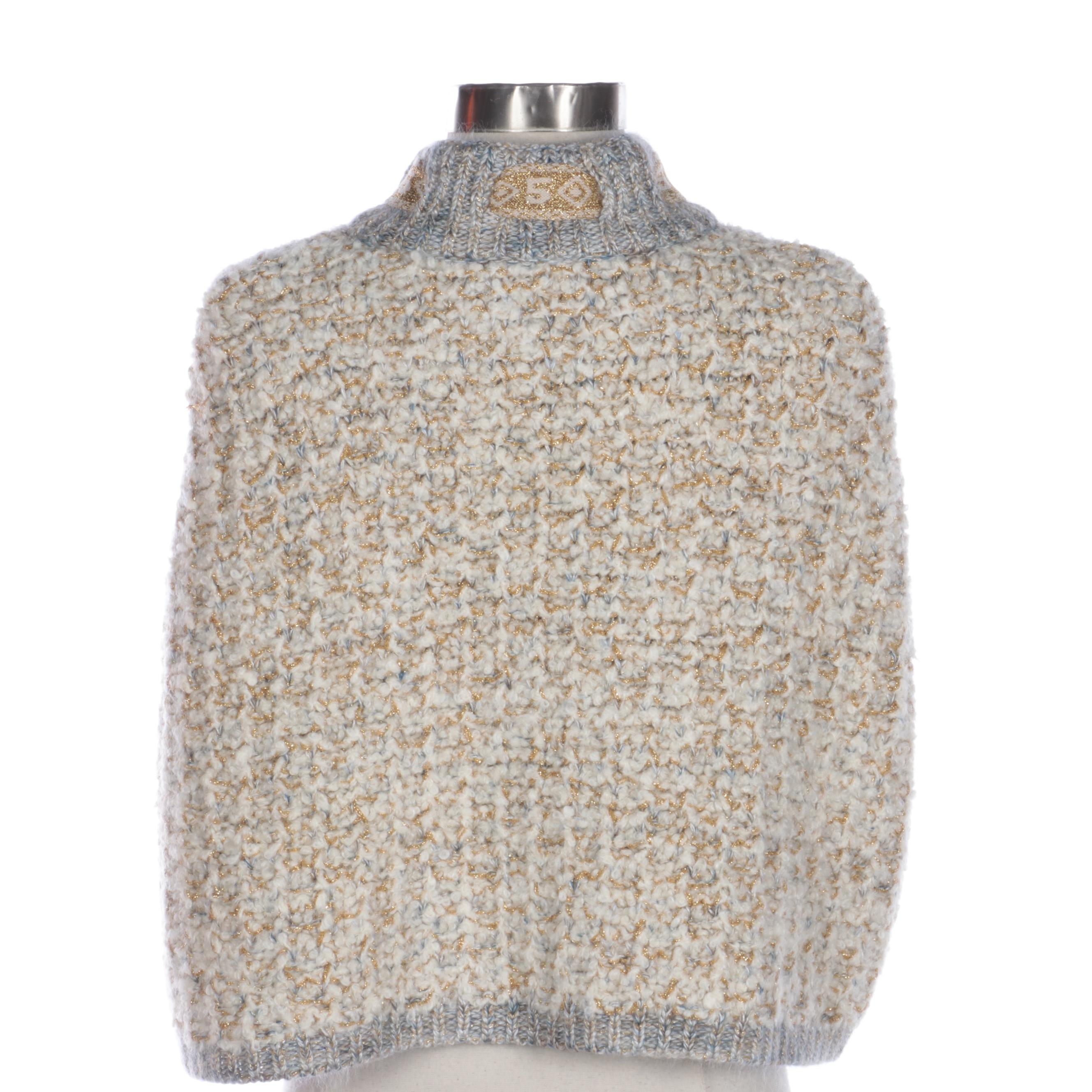 Chanel Bouclé Knit Capelet in Silk/Mohair/Cashmere Blend