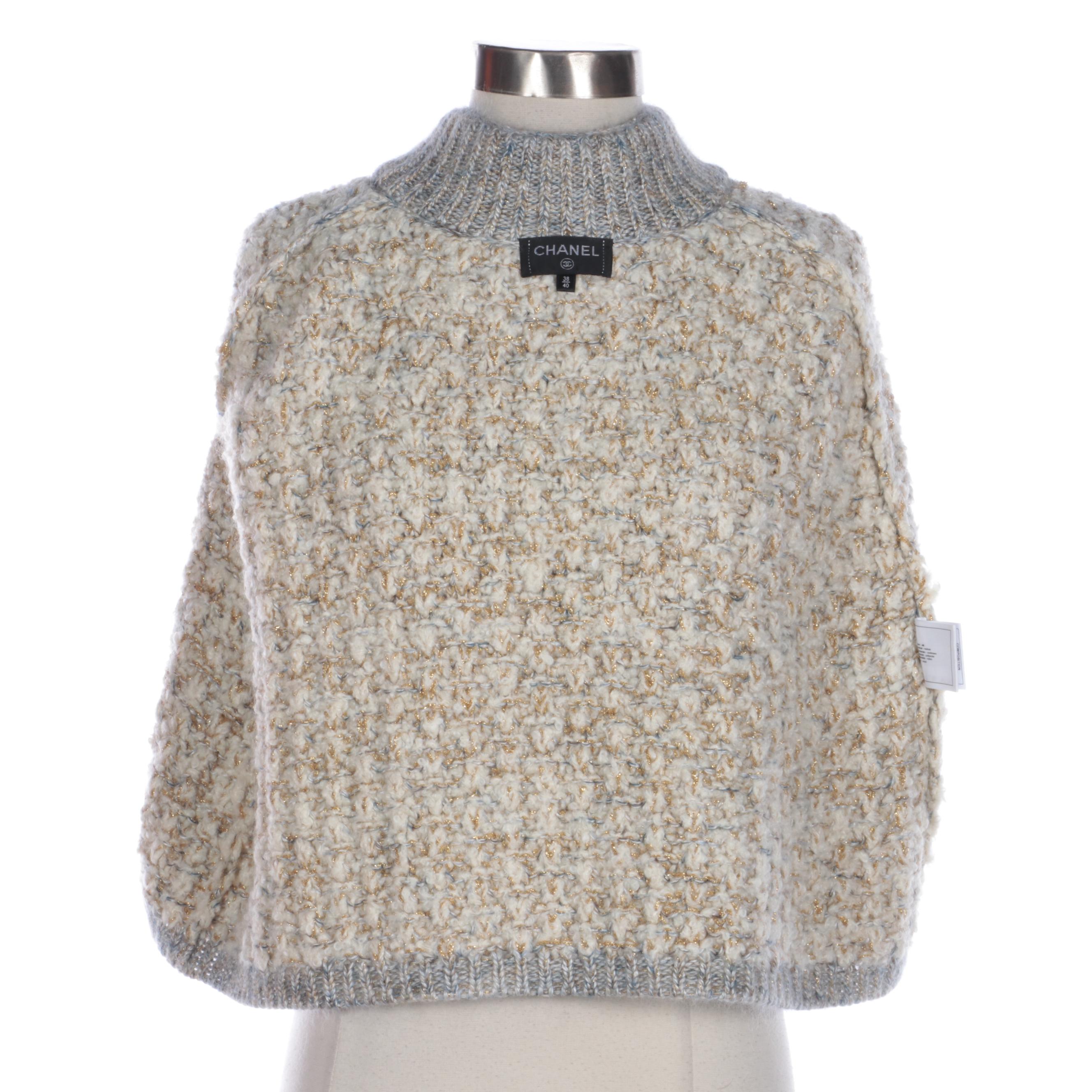 Chanel Bouclé Knit Capelet in Silk/Mohair/Cashmere Blend