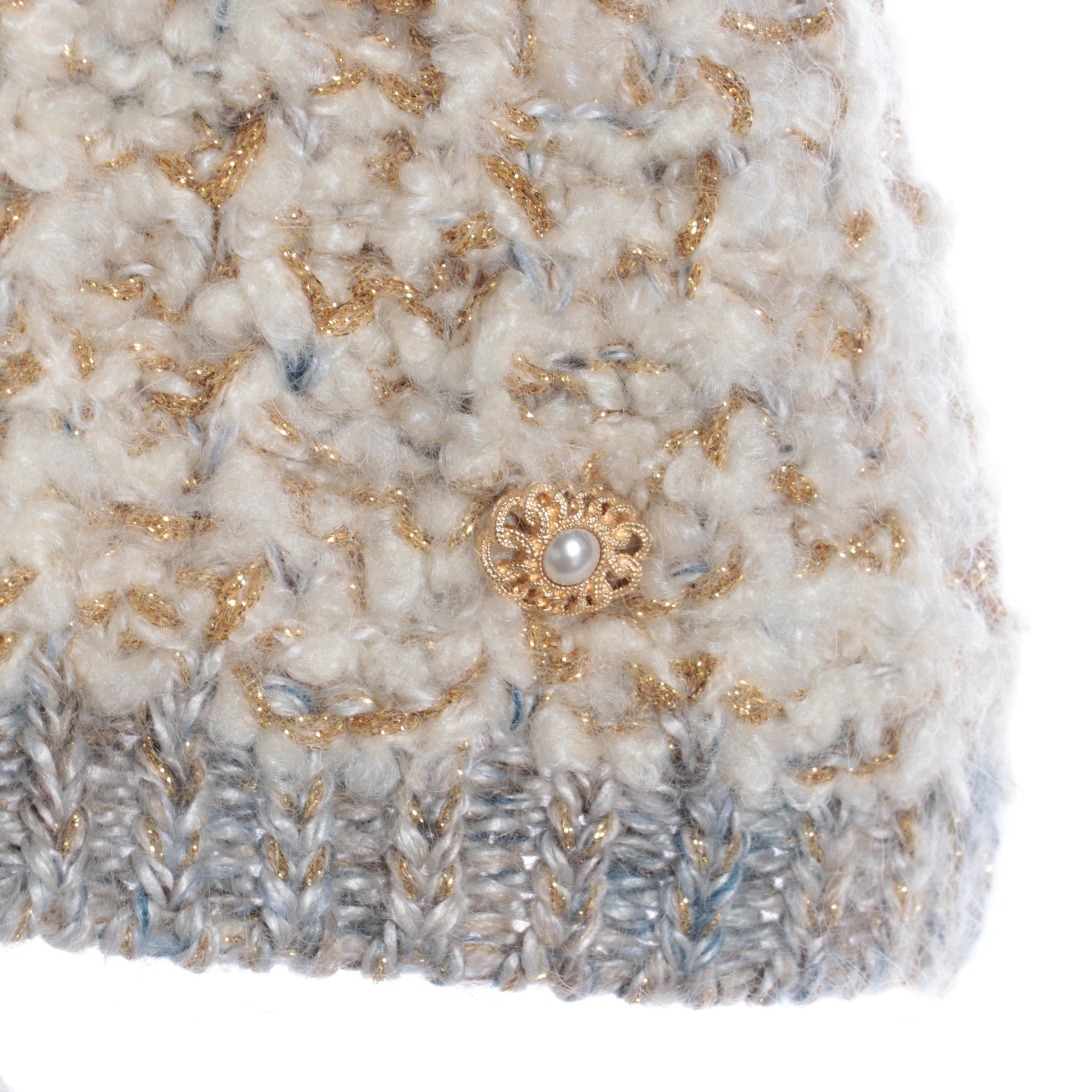 Chanel Bouclé Knit Capelet in Silk/Mohair/Cashmere Blend