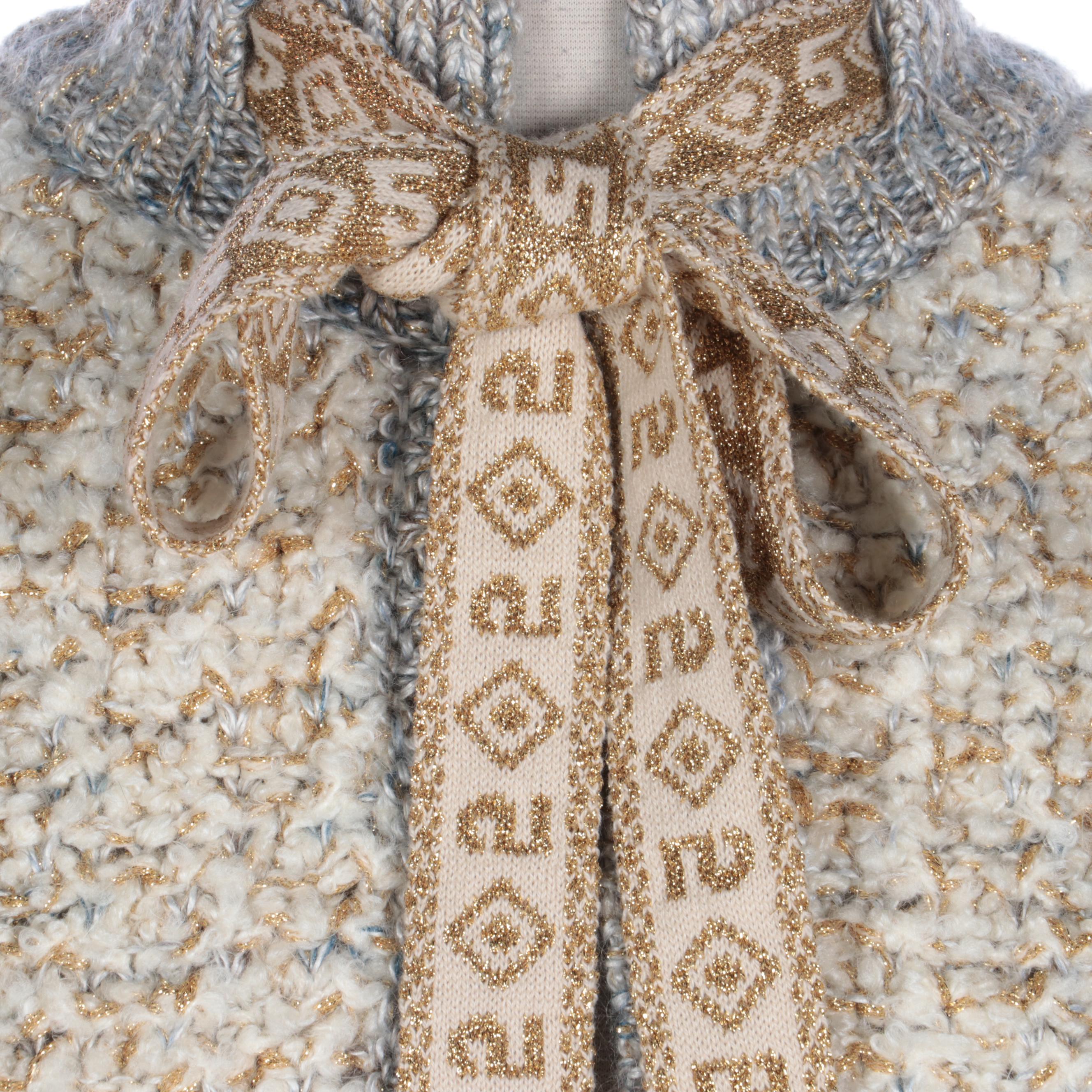 Chanel Bouclé Knit Capelet in Silk/Mohair/Cashmere Blend