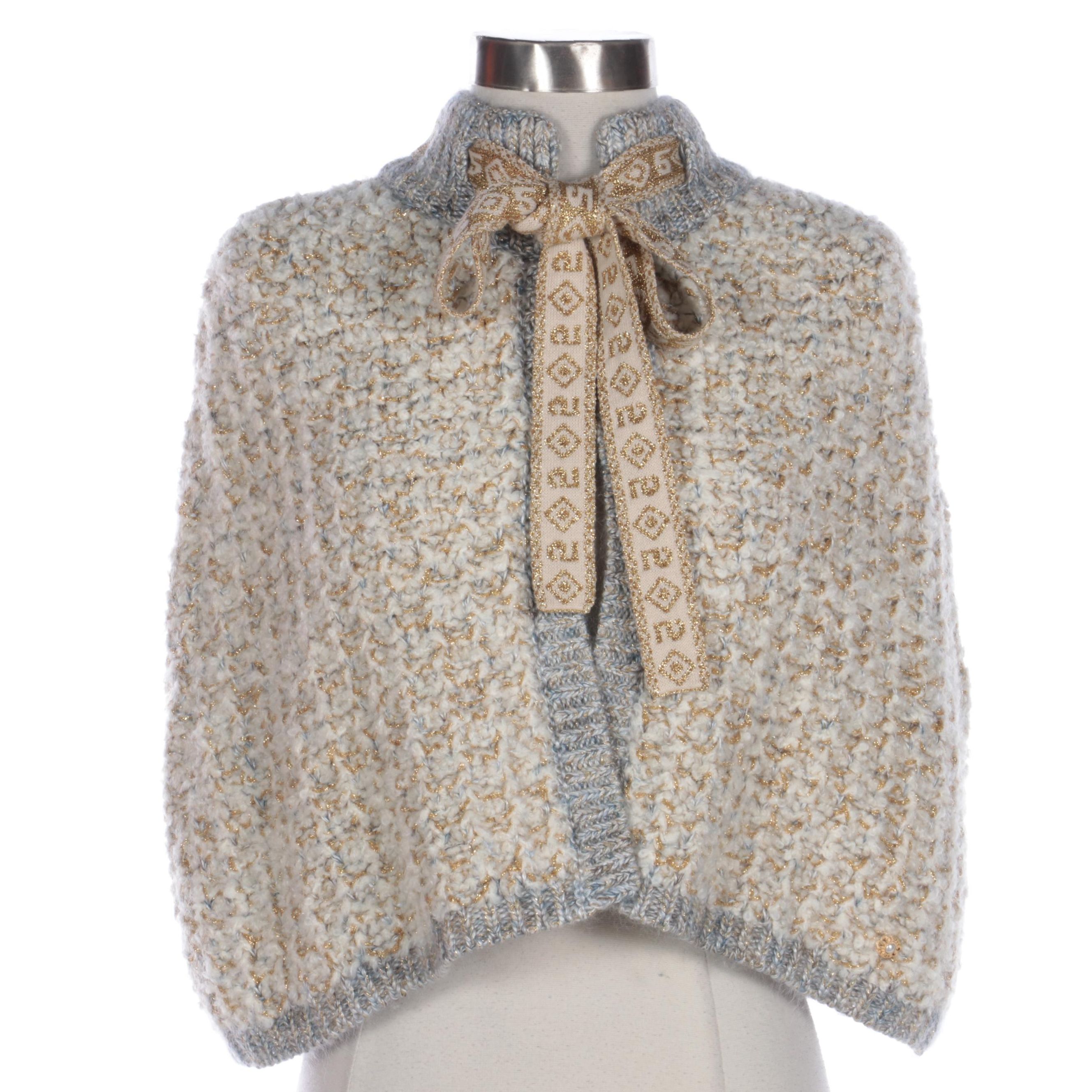 Chanel Bouclé Knit Capelet in Silk/Mohair/Cashmere Blend