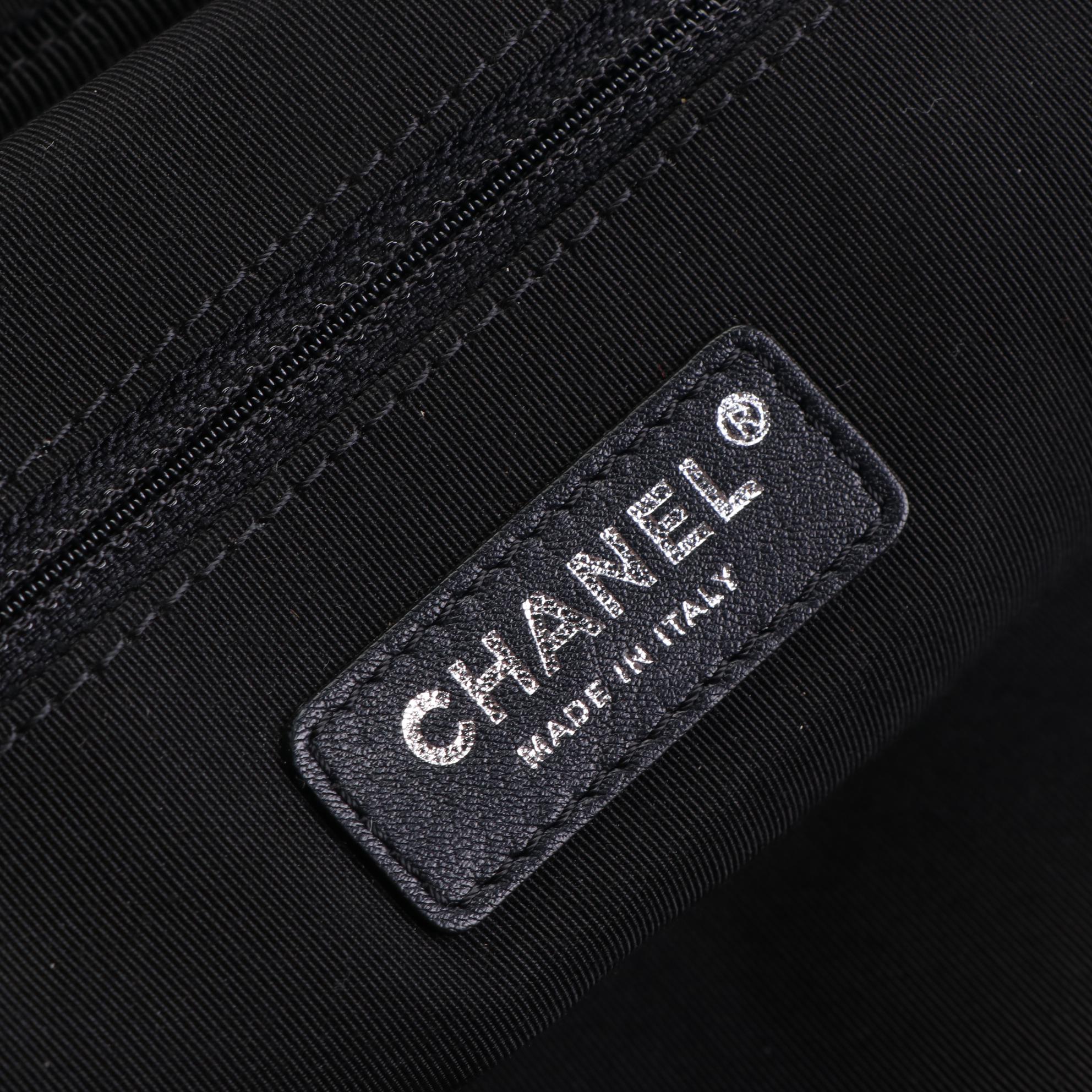 Chanel La Pausa Bay Large Camera Bag in Black/White Vinyl