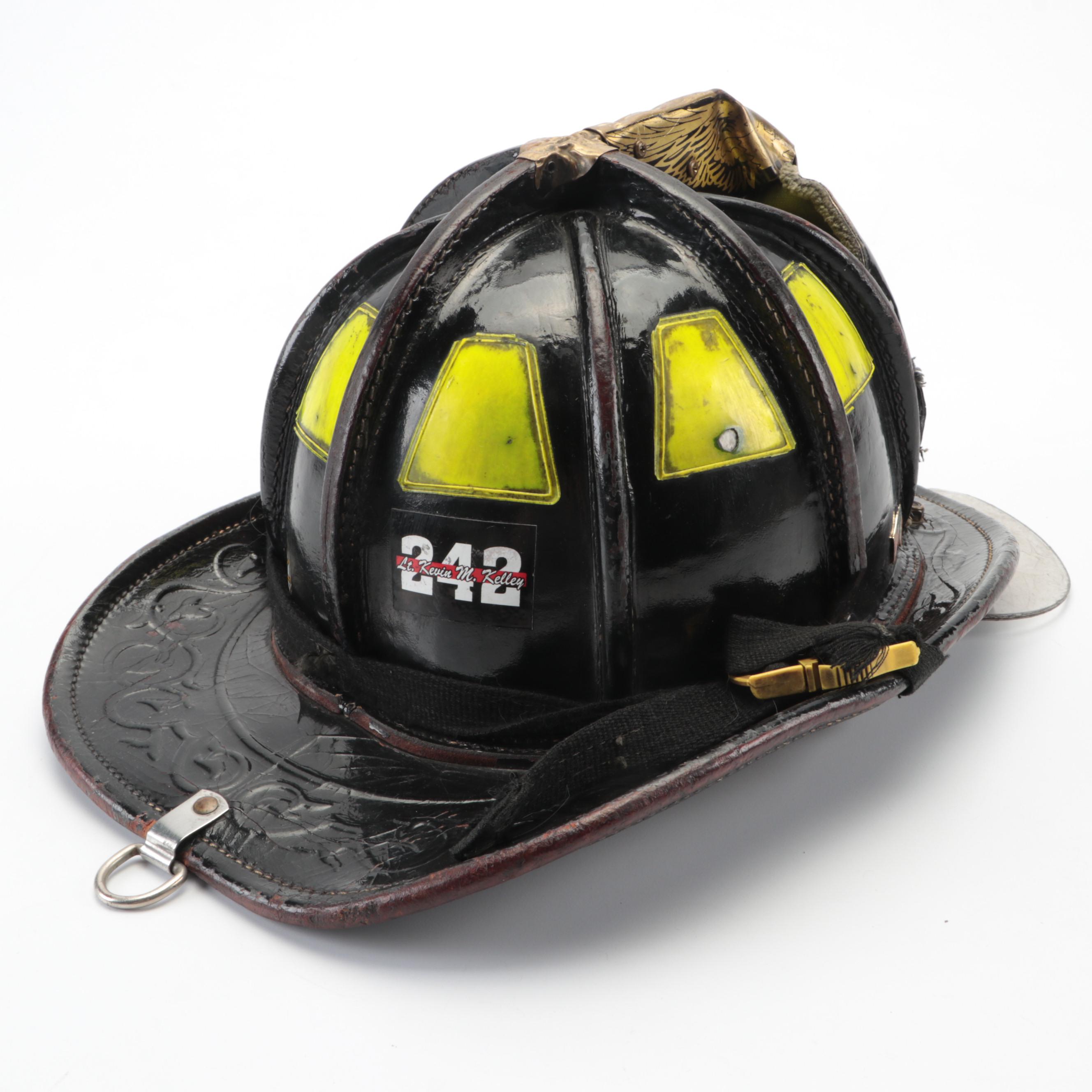 Boston Fire Department Engine 30 Fire Fighter's Leather Helmet