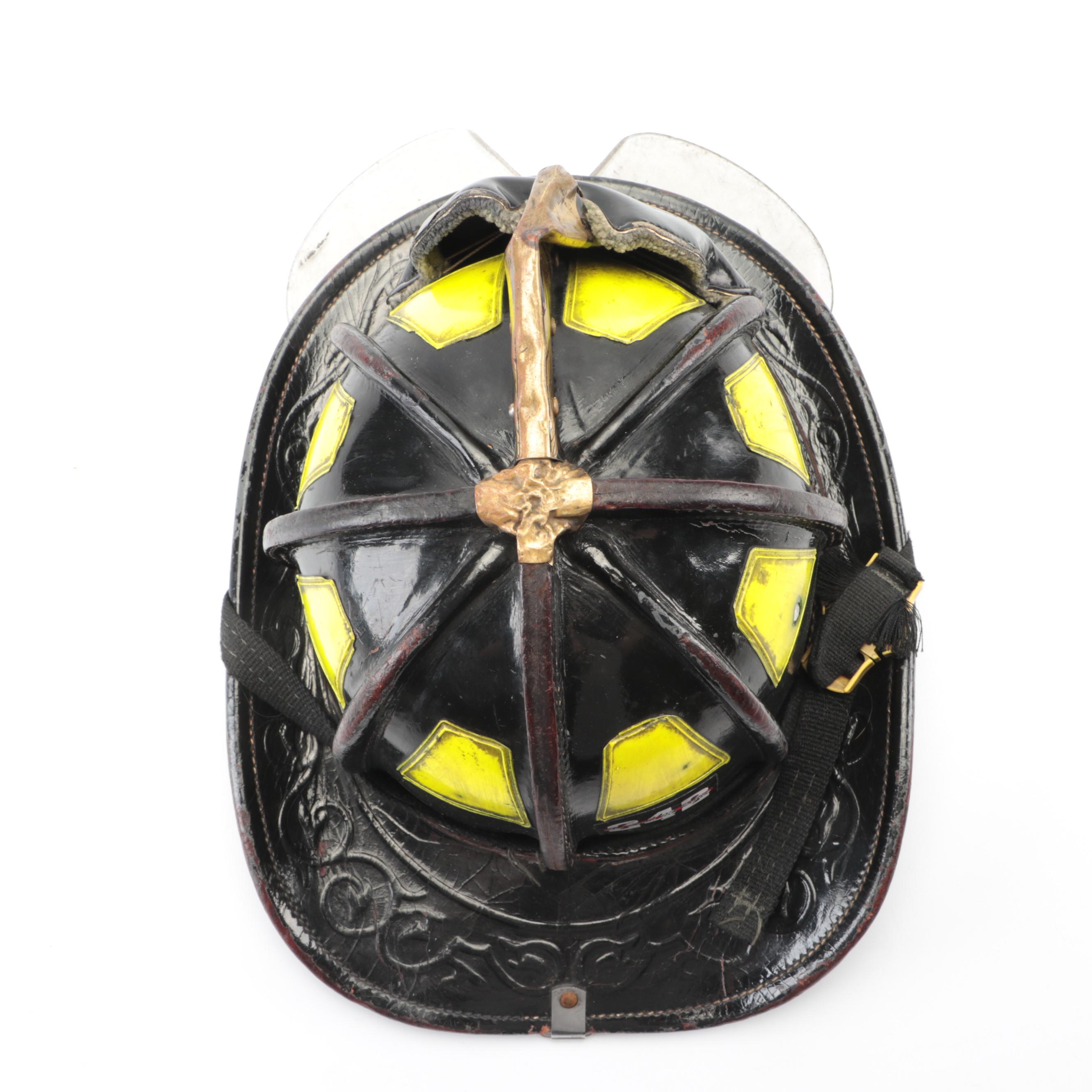 Boston Fire Department Engine 30 Fire Fighter's Leather Helmet