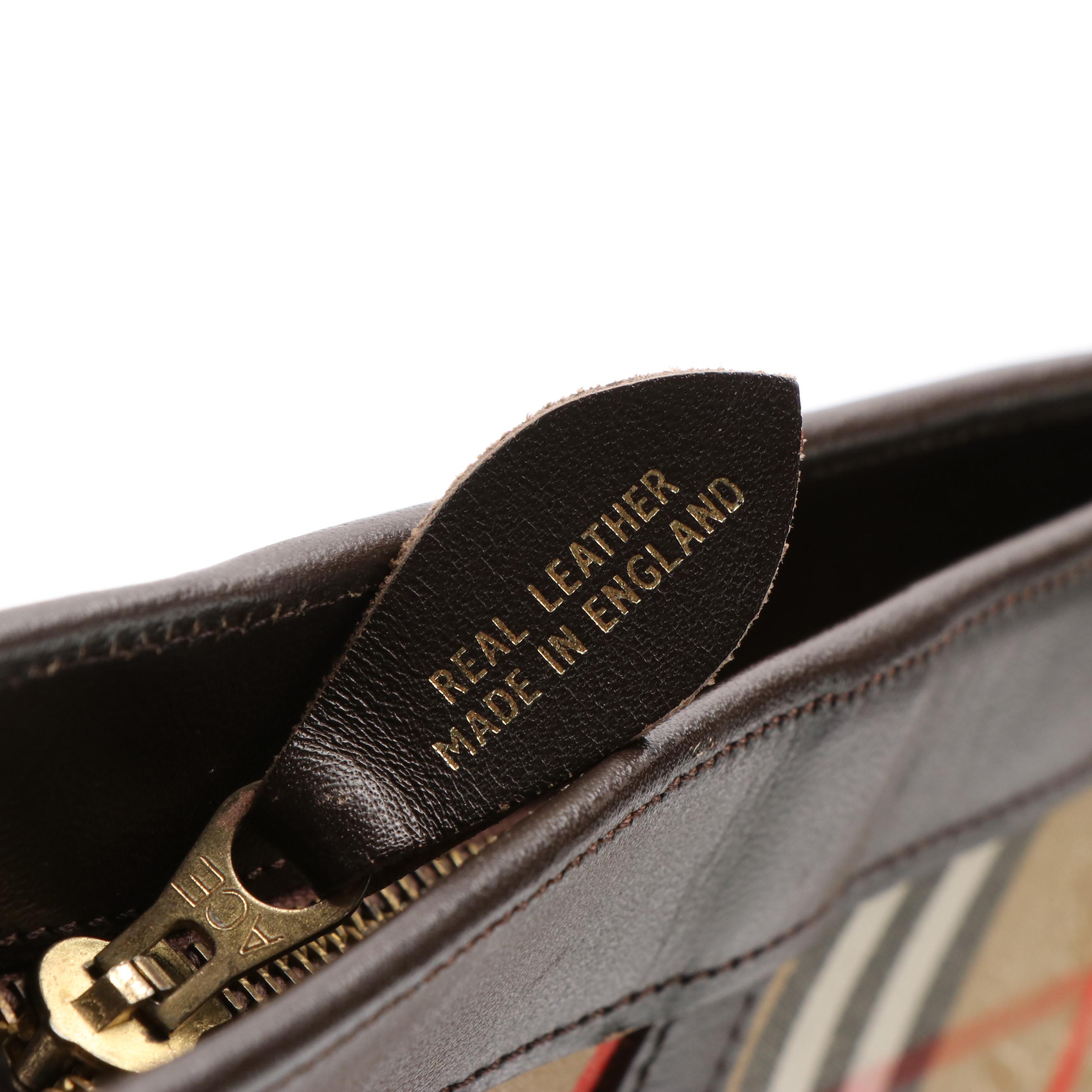 Burberry “Haymarket” Check Canvas and Leather Tote Bag