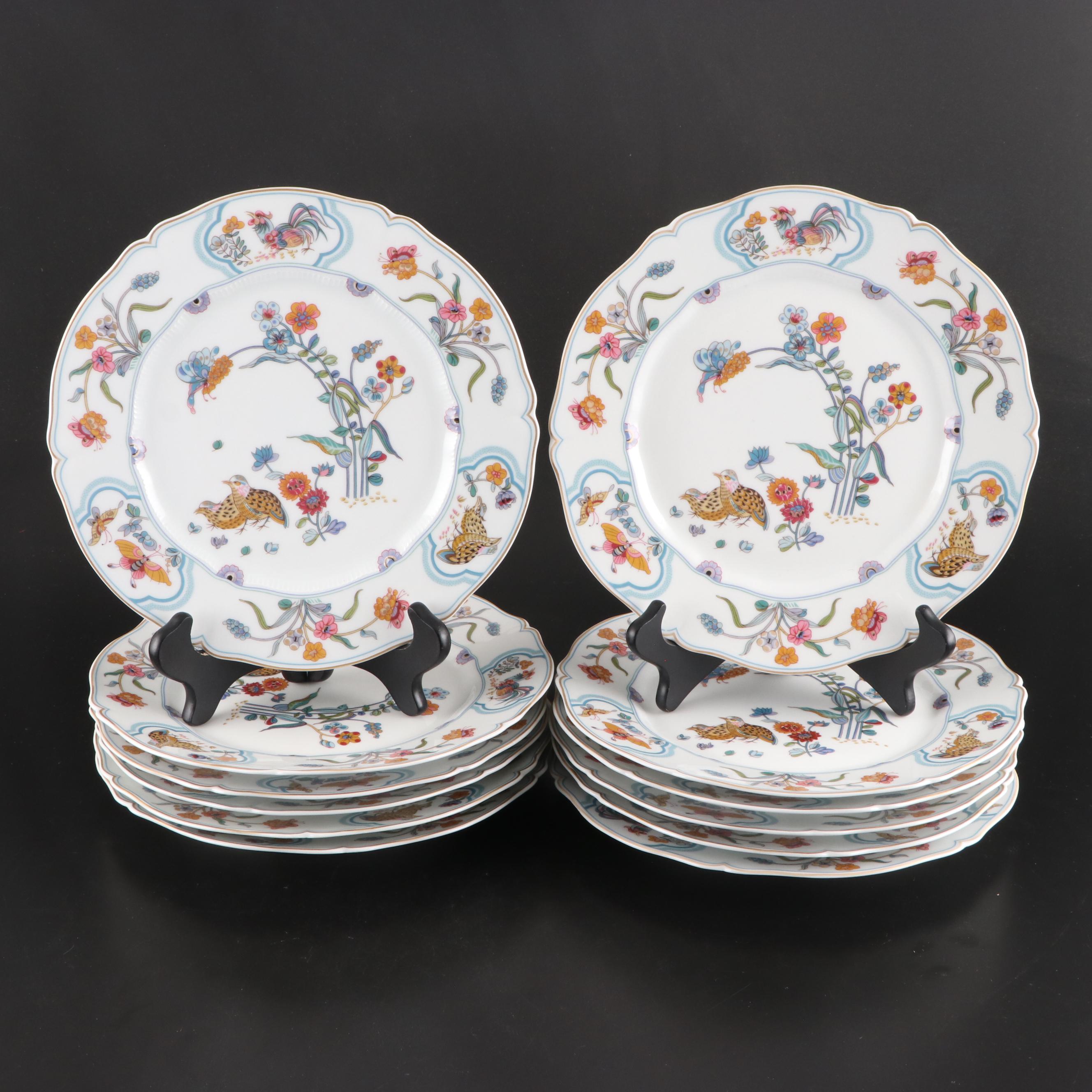 Haviland Limoges "Golden Quail" Gilt Porcelain Dinnerware, 1975-1983