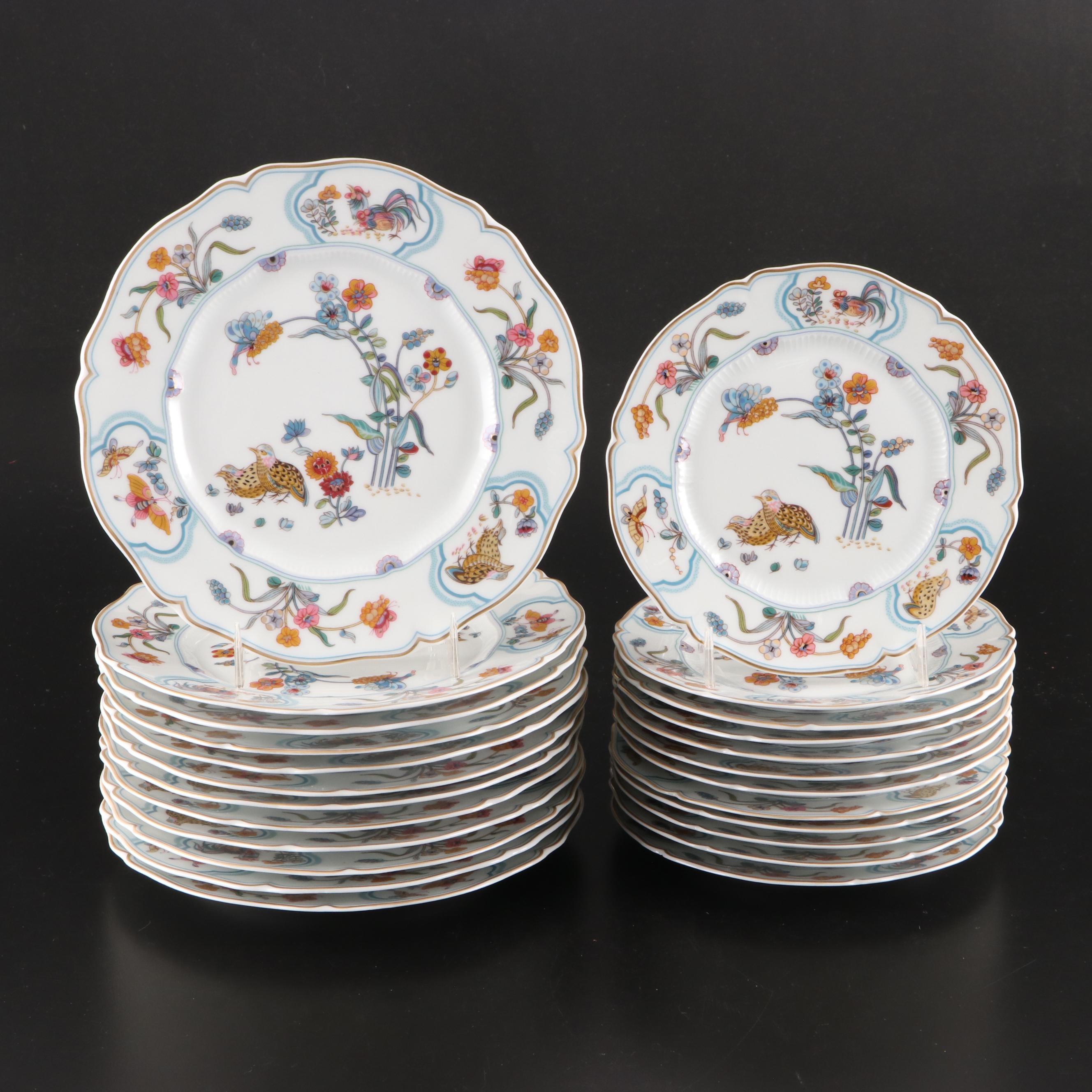 Haviland Limoges "Golden Quail" Gilt Porcelain Dinnerware, 1975-1983