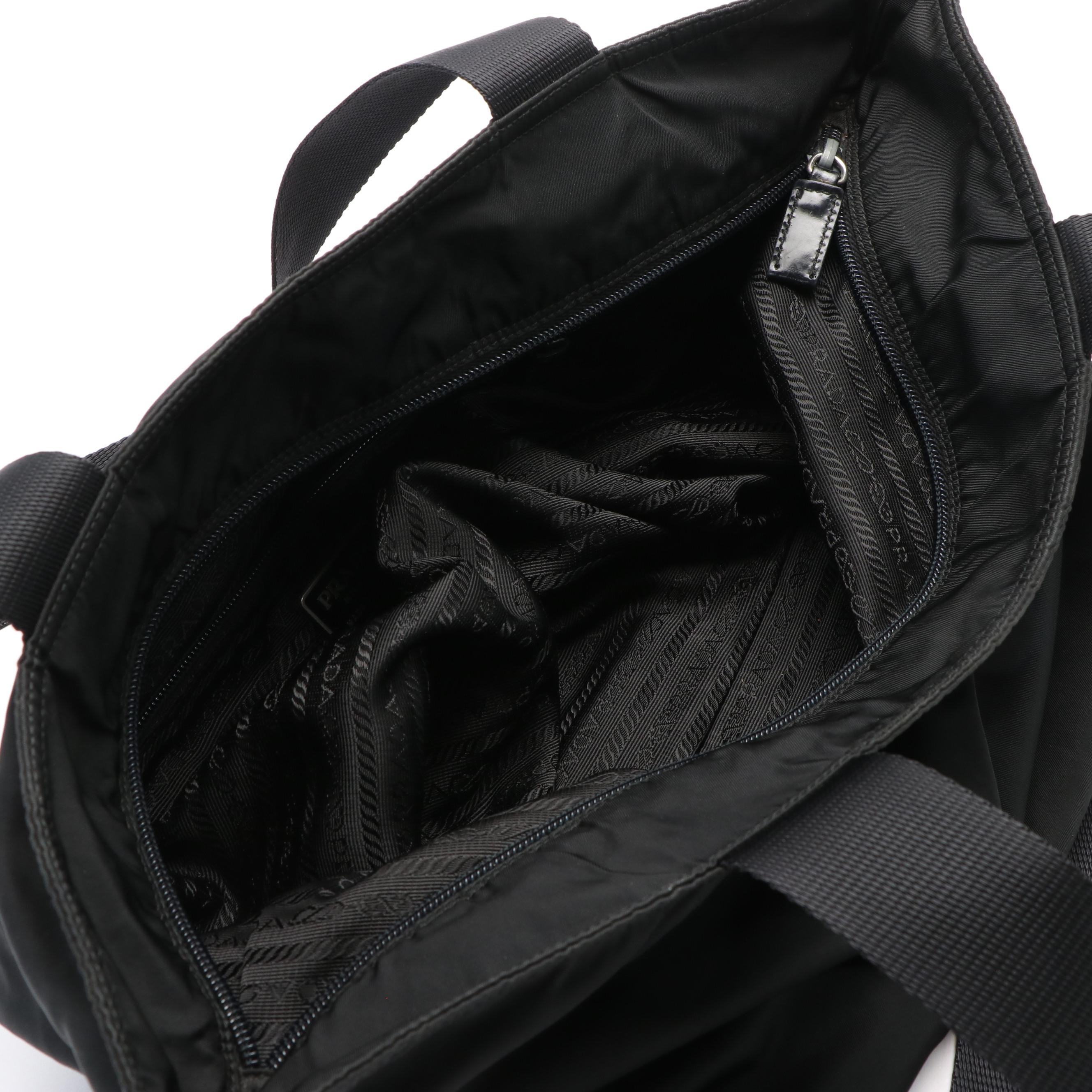 Prada Tessuto Zip Tote Bag in Black Nylon