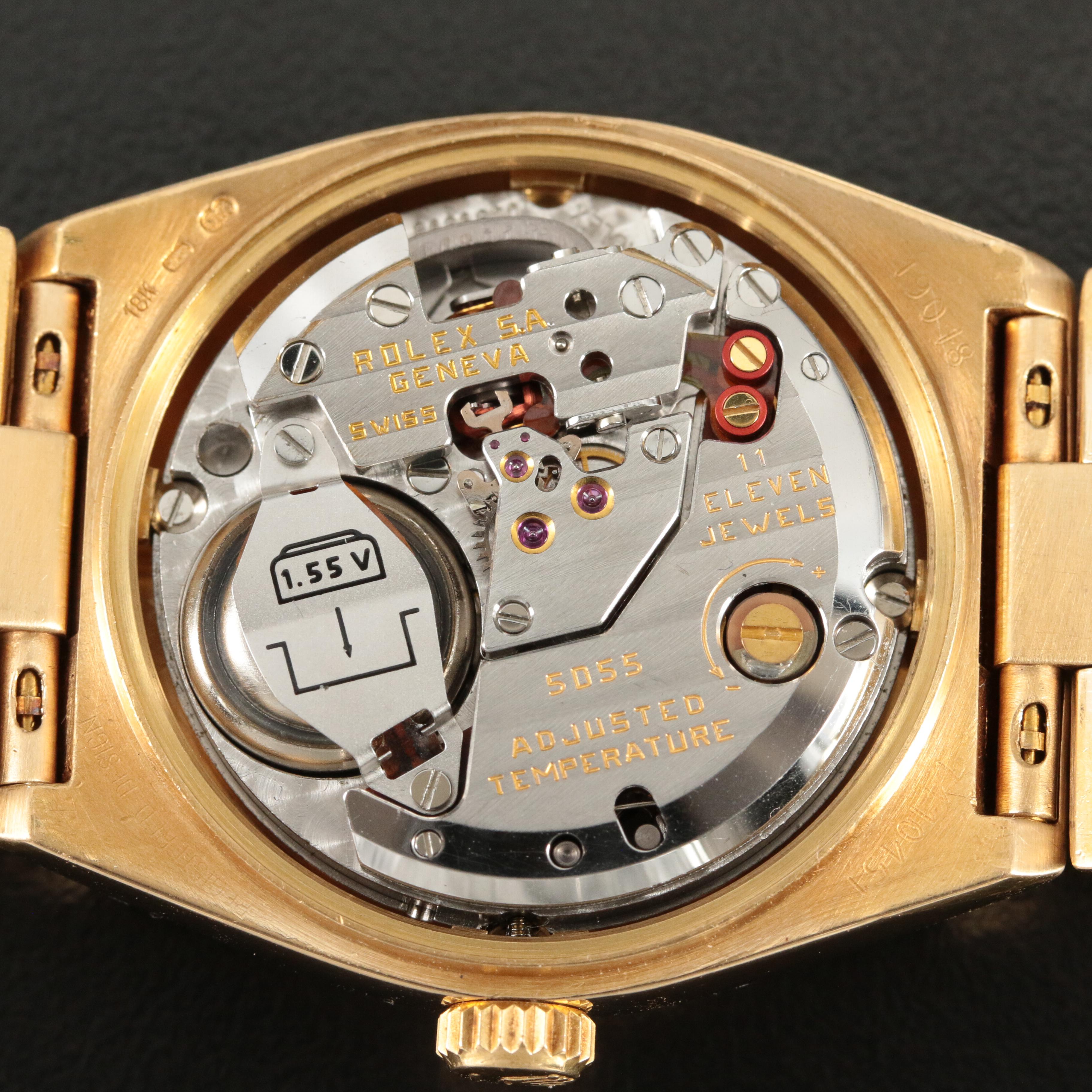 1982 18K Rolex Oysterquartz Factory Diamond Dial Day-Date Watch