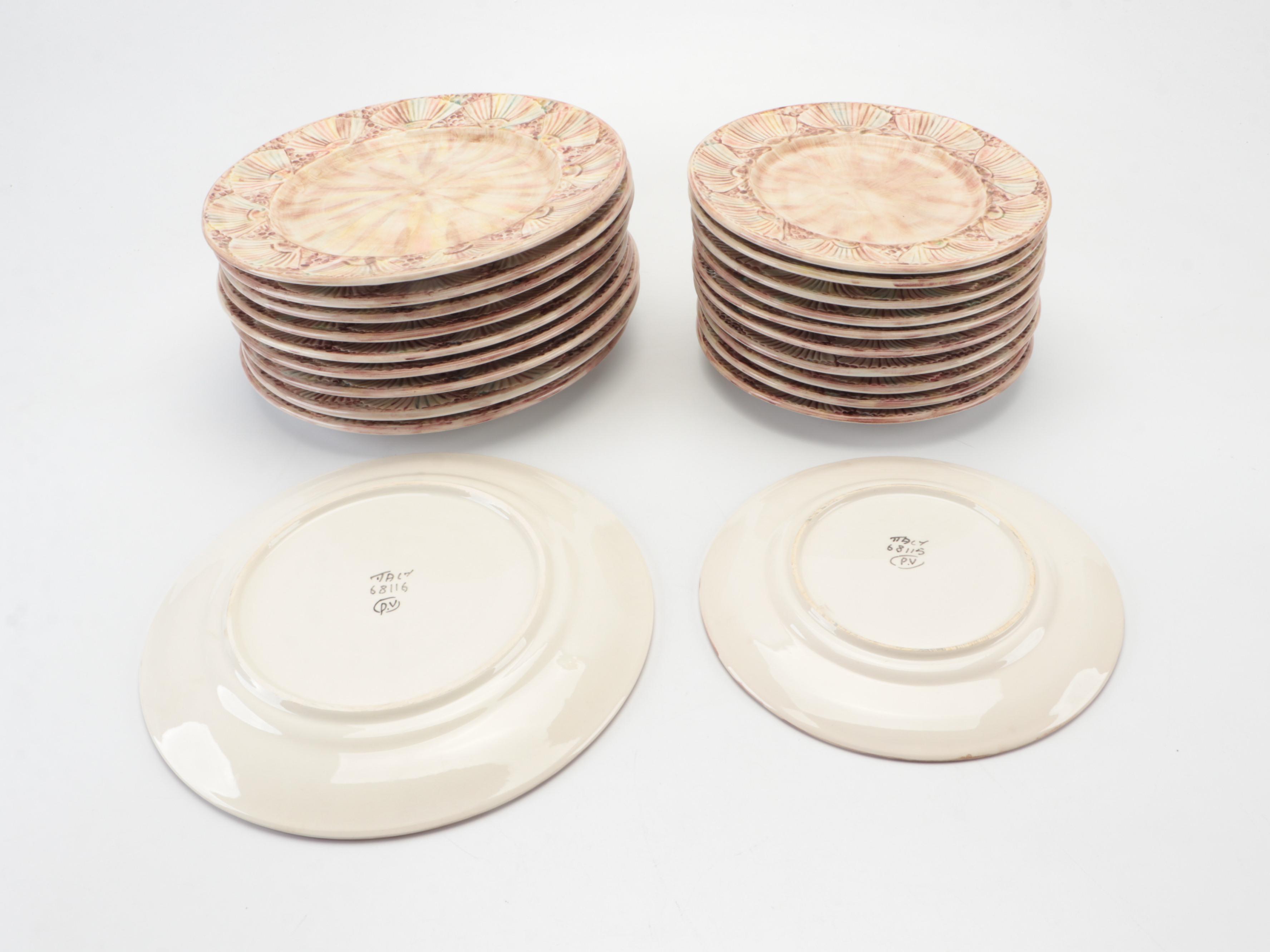 Italian Shell Motif Ceramic Dinnerware