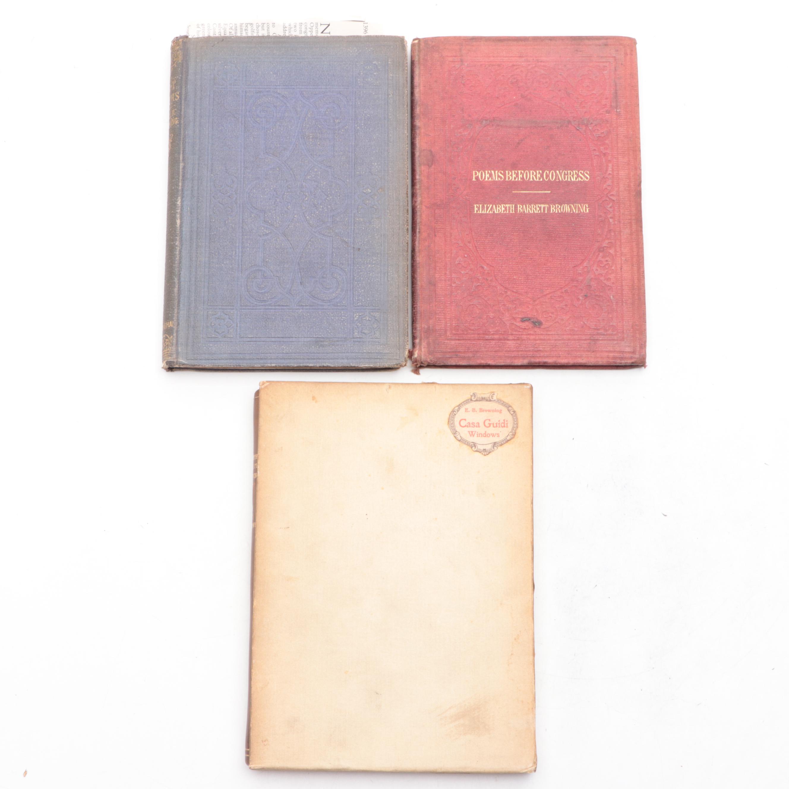 First Edition "Poems Before Congress" and More by Elizabeth Barrett Browning