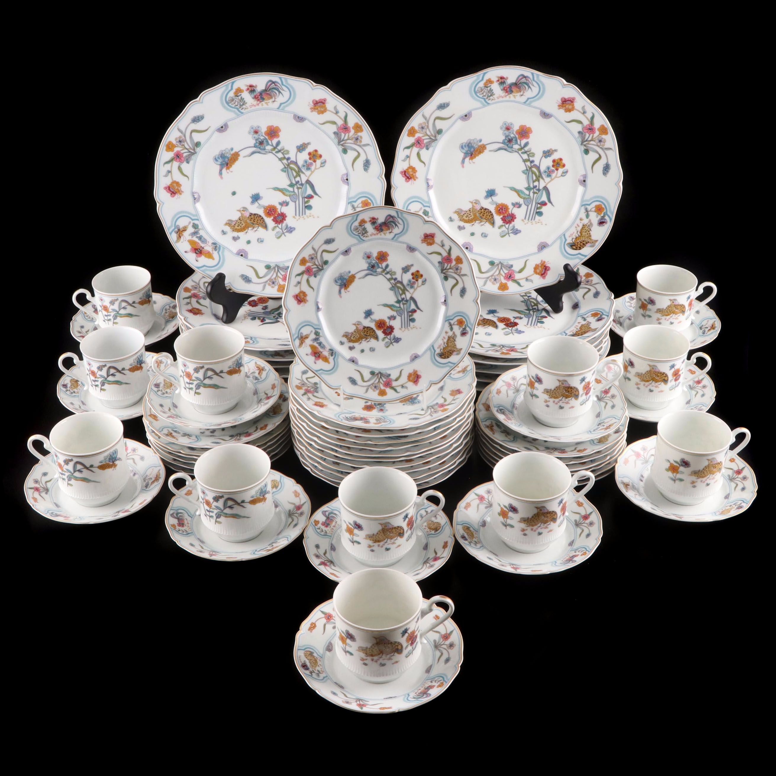 Haviland Limoges "Golden Quail" Gilt Porcelain Dinnerware, 1975-1983