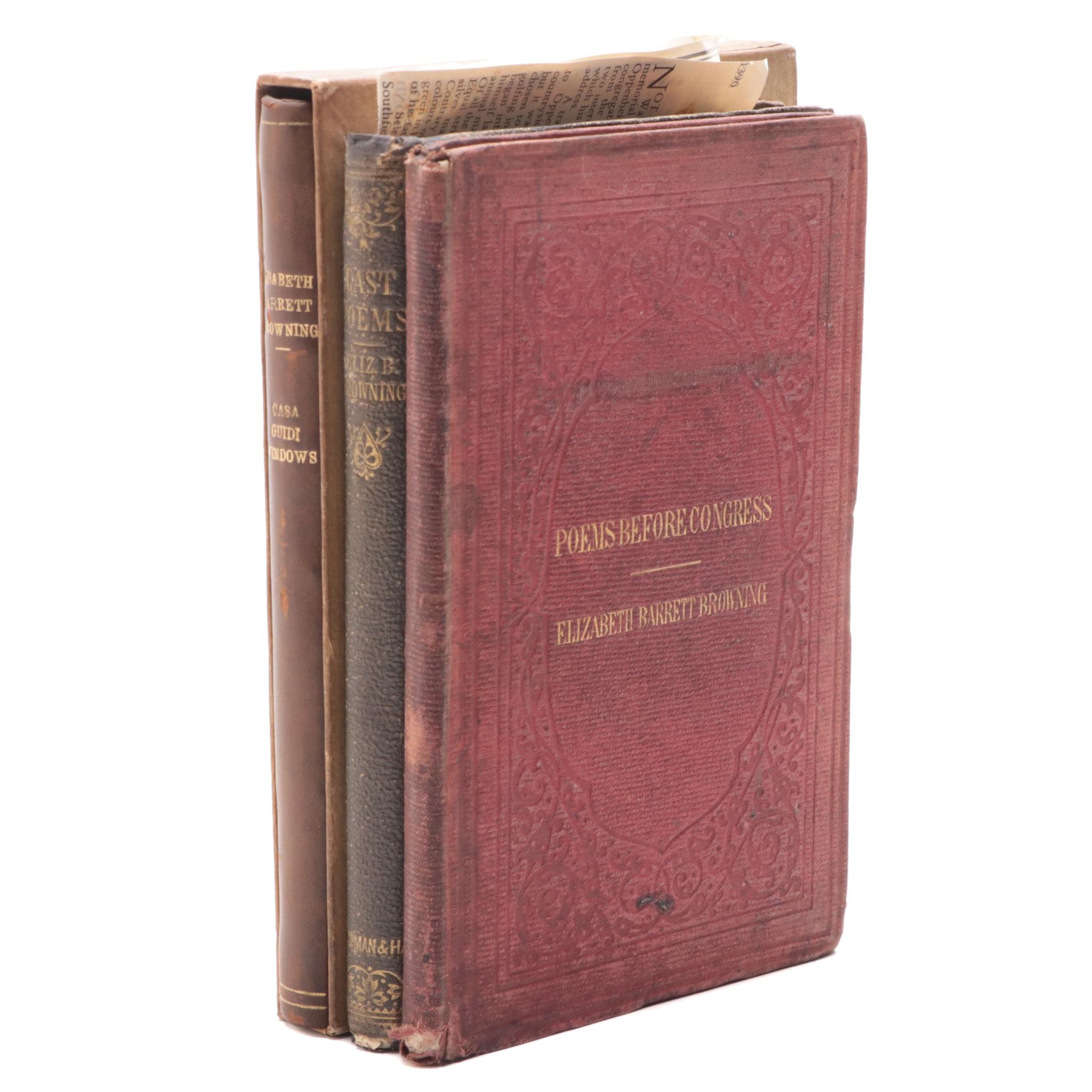 First Edition "Poems Before Congress" and More by Elizabeth Barrett Browning