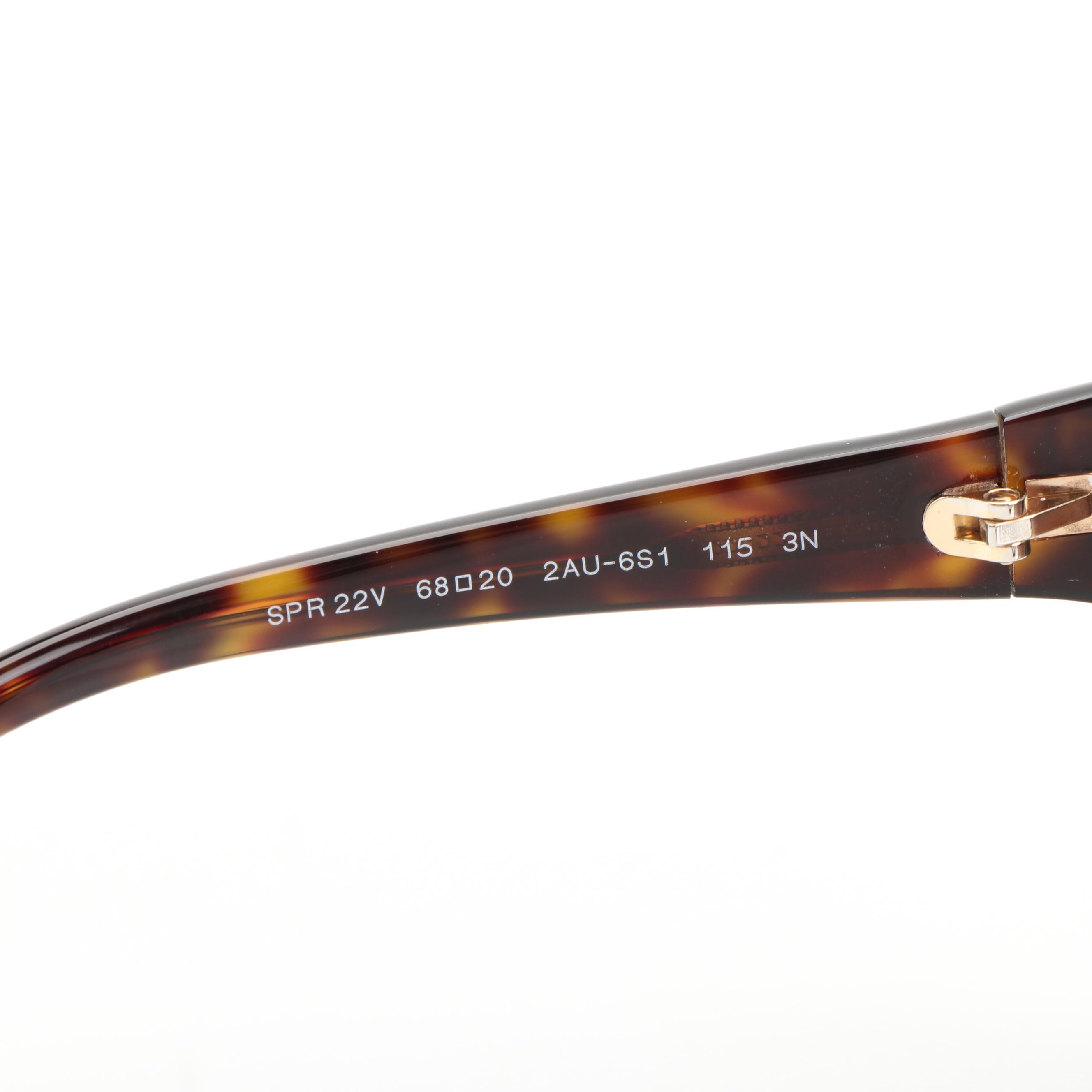 Prada SPR22V Havana Brown Catwalk Cat Eye Sunglasses with Soft Case and Box